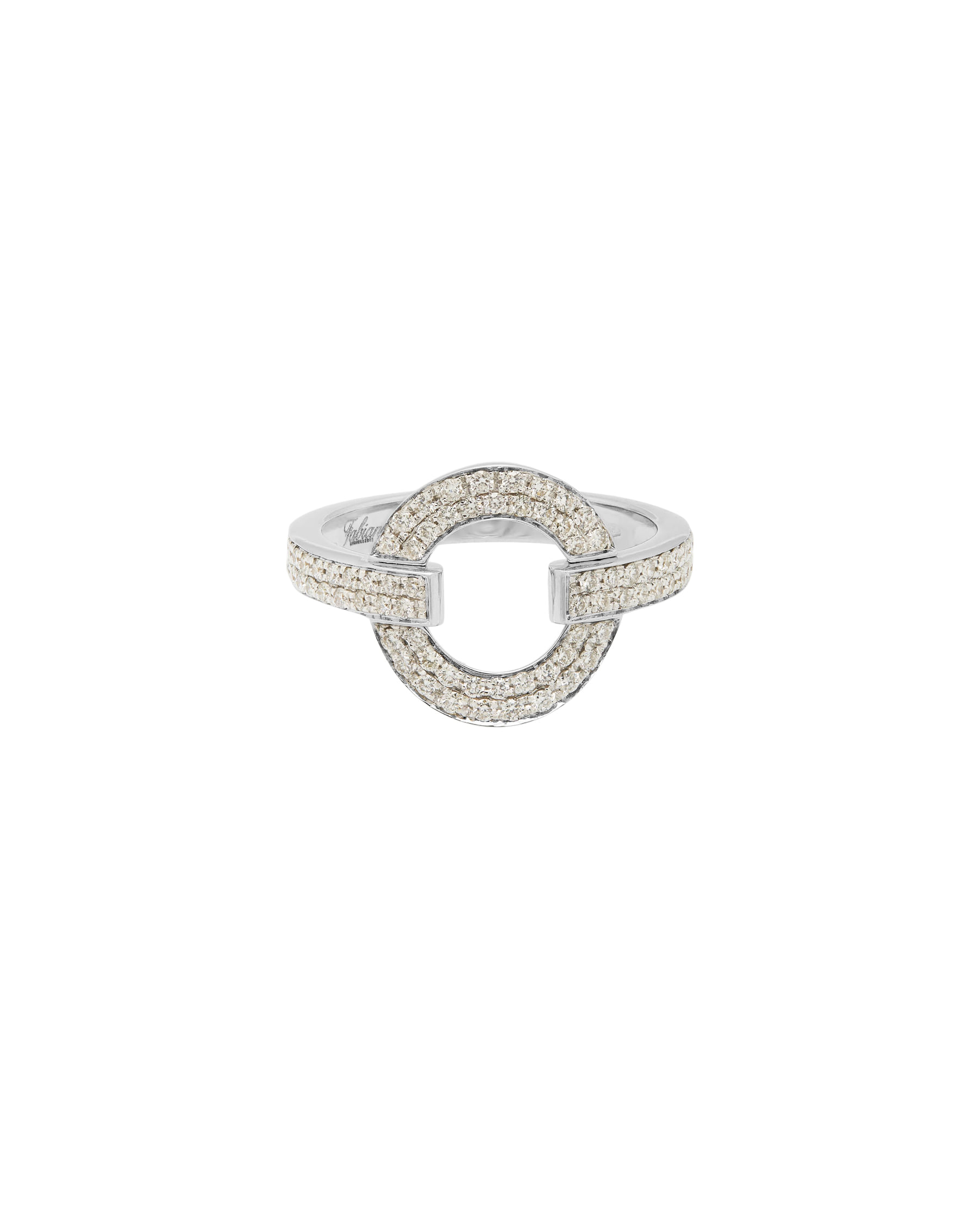 Anello fabiani in oro bianco con pavè di diamanti-1