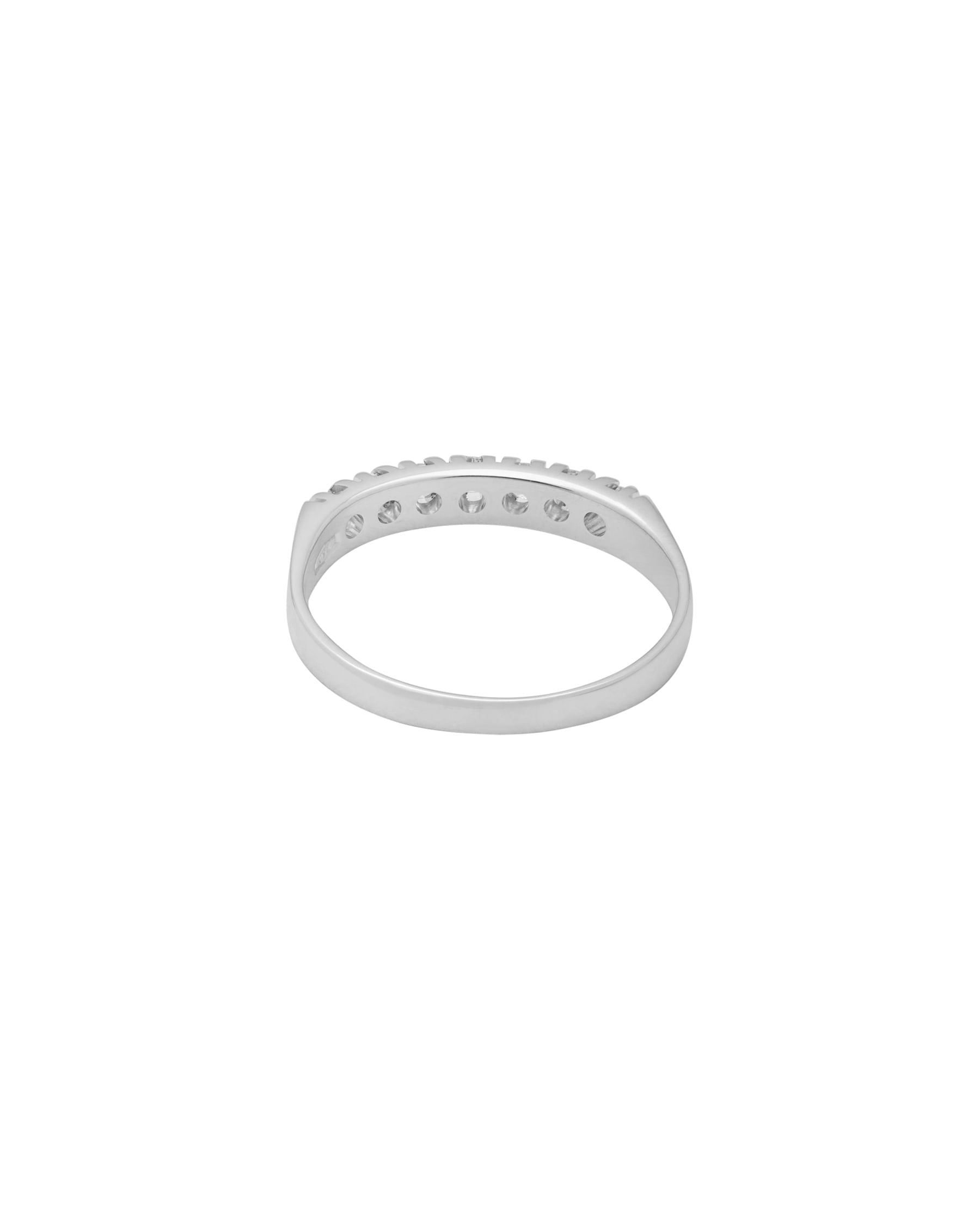 Anello veretta in oro bianco con 7 diamanti 0,20 ct-3