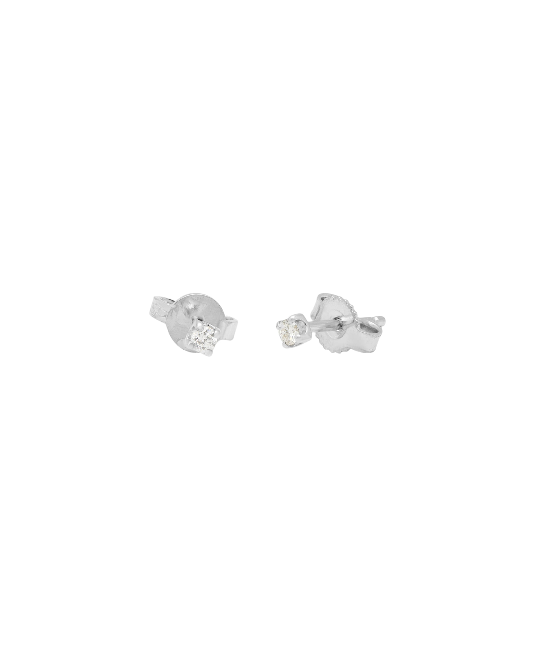 Orecchini punto luce in oro bianco con diamanti 0,06 ct-1