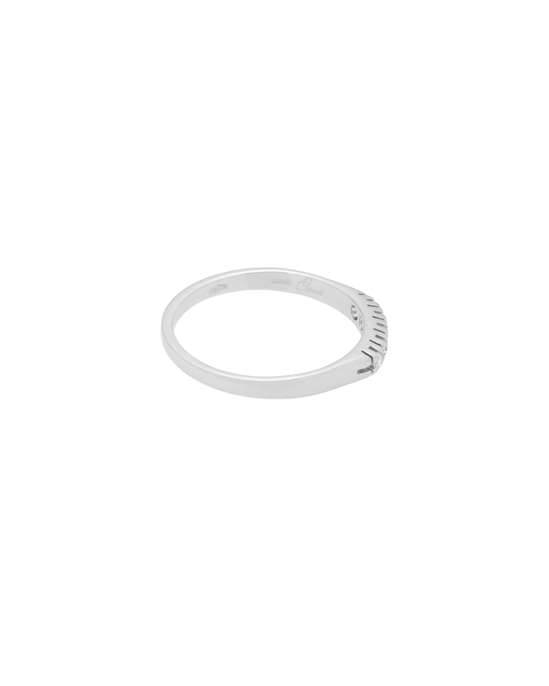 Anello veretta di g.capra in oro bianco con 5 diamanti 0,08 ct-2