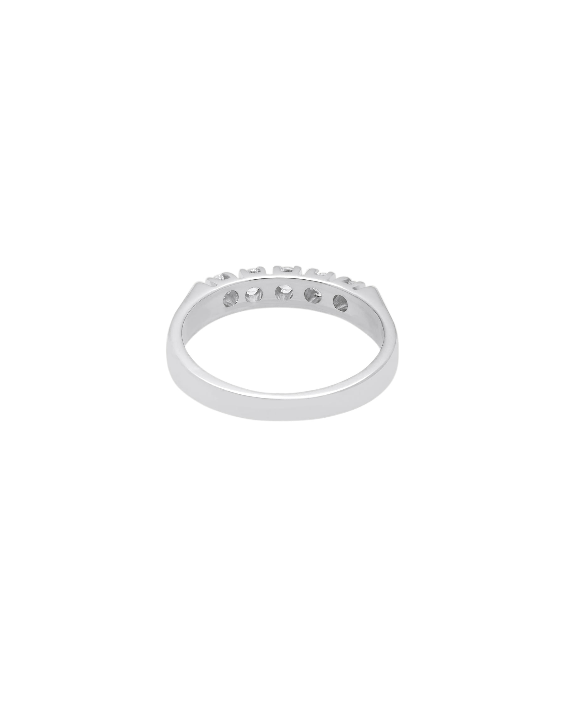 Anello veretta in oro bianco con 5 diamanti 0,25 ct-3