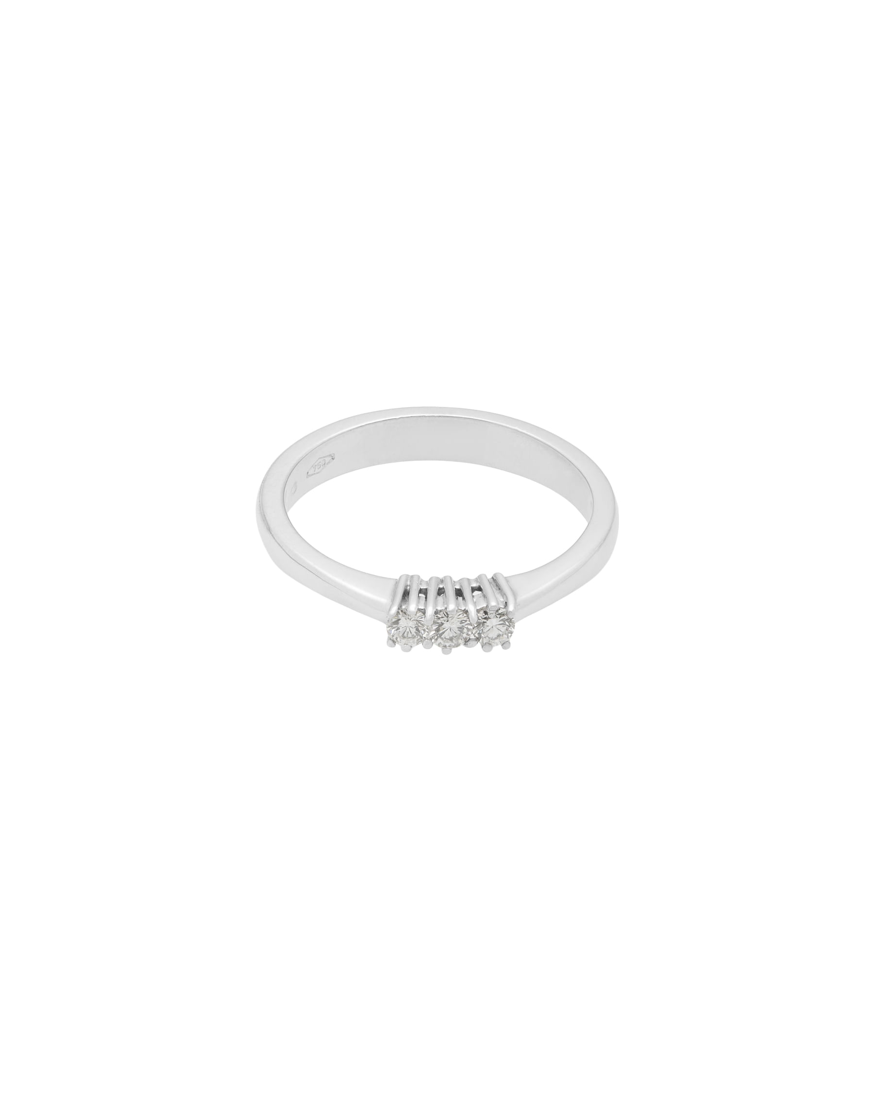 Anello trilogy in oro bianco con diamanti 0,15 ct-1