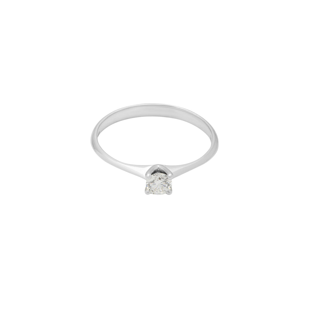 Anello solitario oro bianco con diamante 0,18 ct-1
