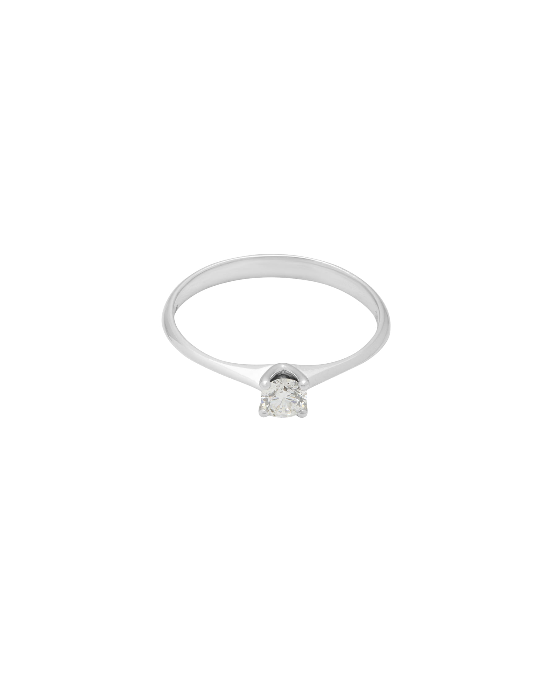 Anello solitario oro bianco con diamante 0,18 ct-1
