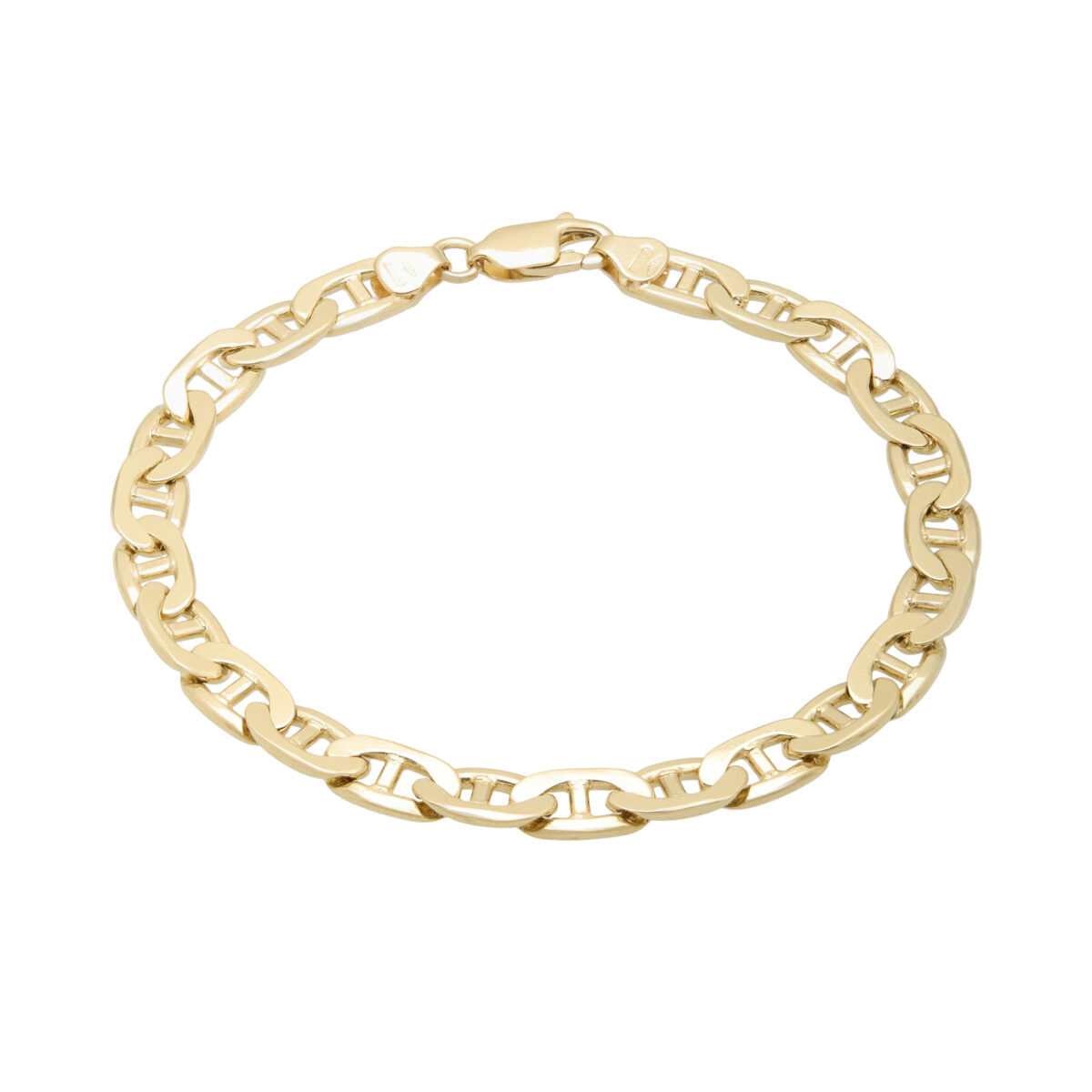 Bracciale maglia marina piatta in oro giallo 18 kt-1