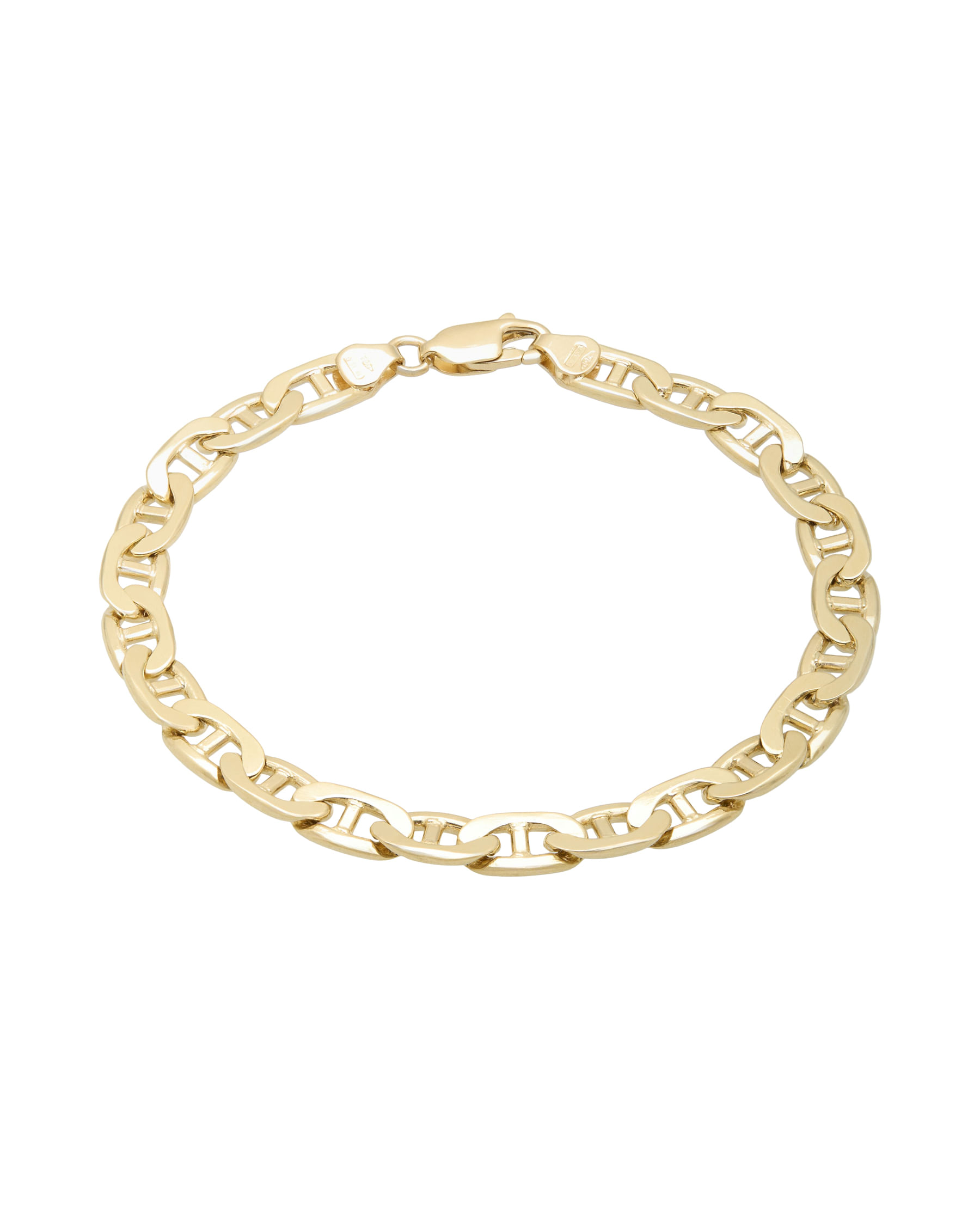 Bracciale maglia marina piatta in oro giallo 18 kt-1