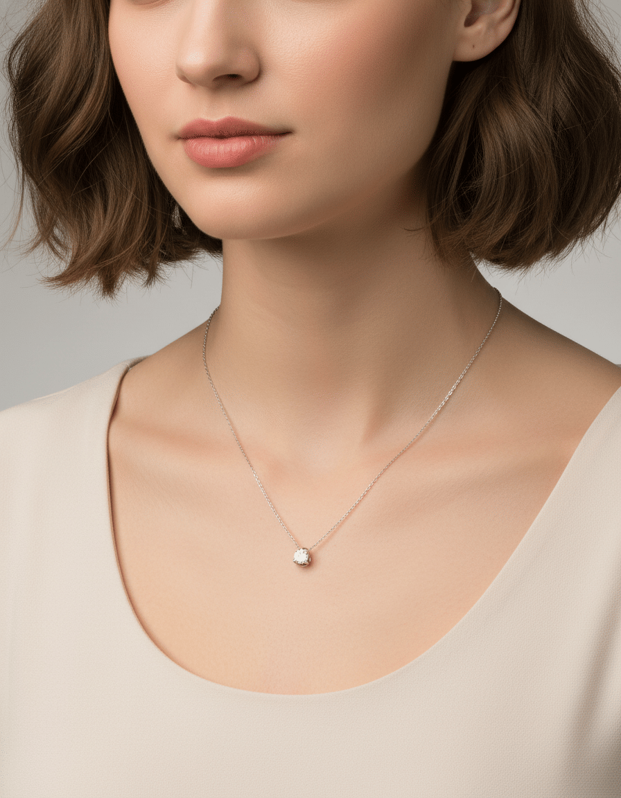 Catenina punto luce in oro bianco e diamante 0,20ct-3