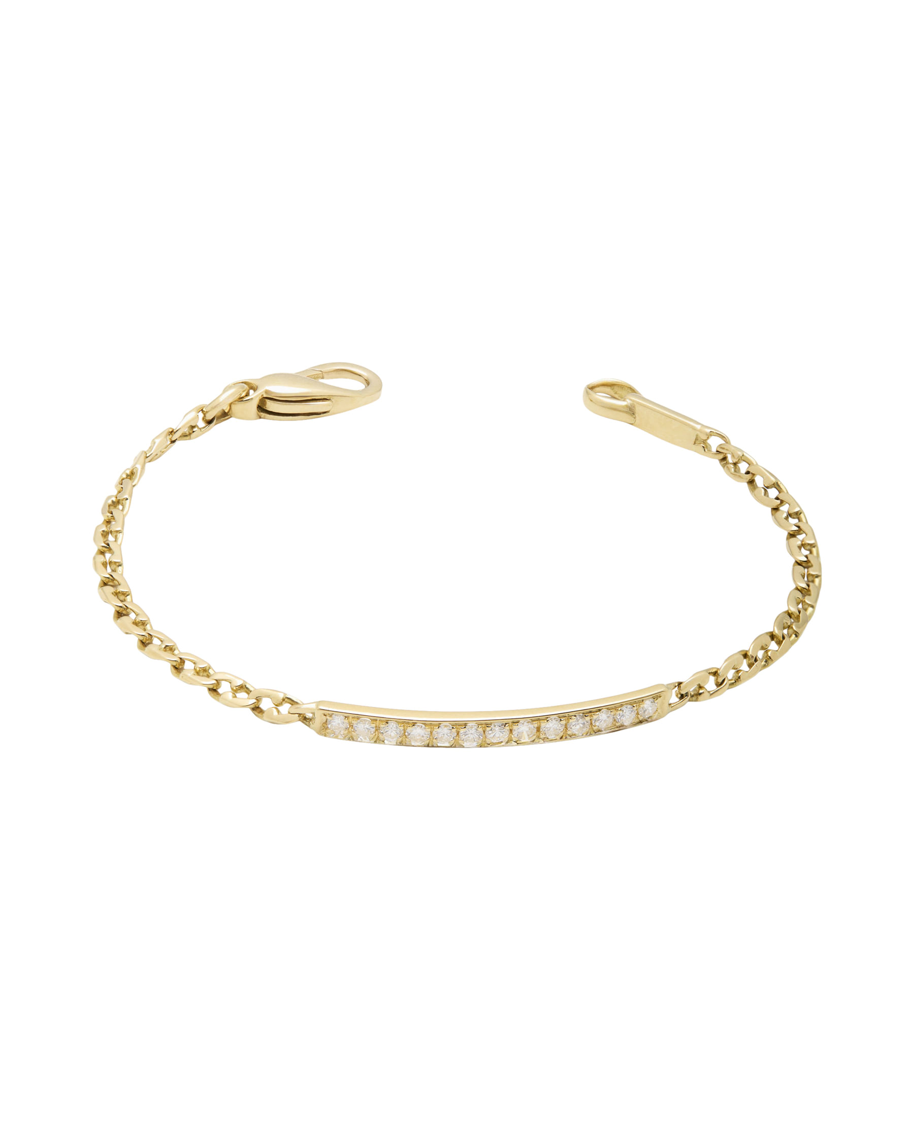 Bracciale bulgari in oro giallo con targhetta e diamanti-1