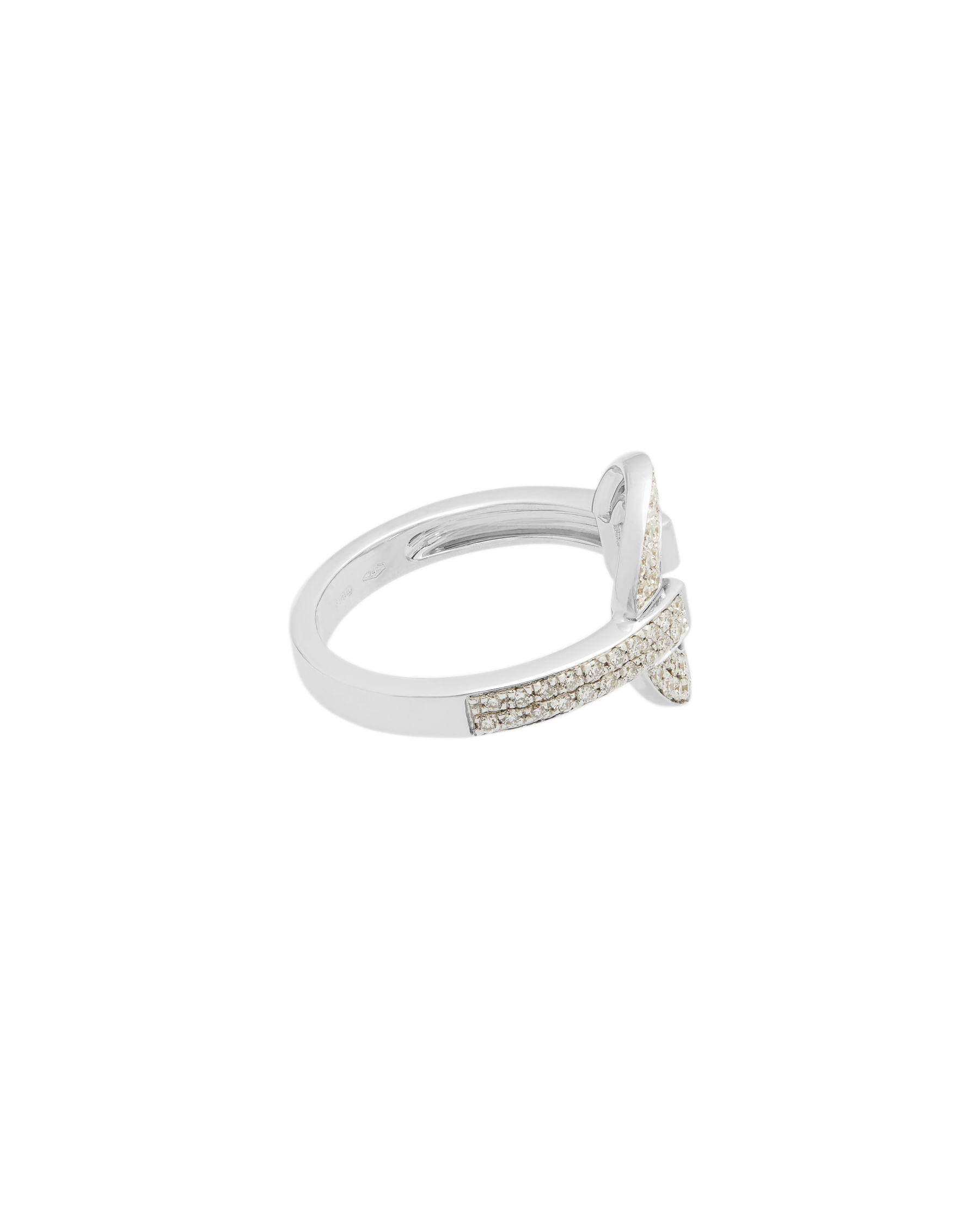 Anello fabiani in oro bianco con pavè di diamanti-2