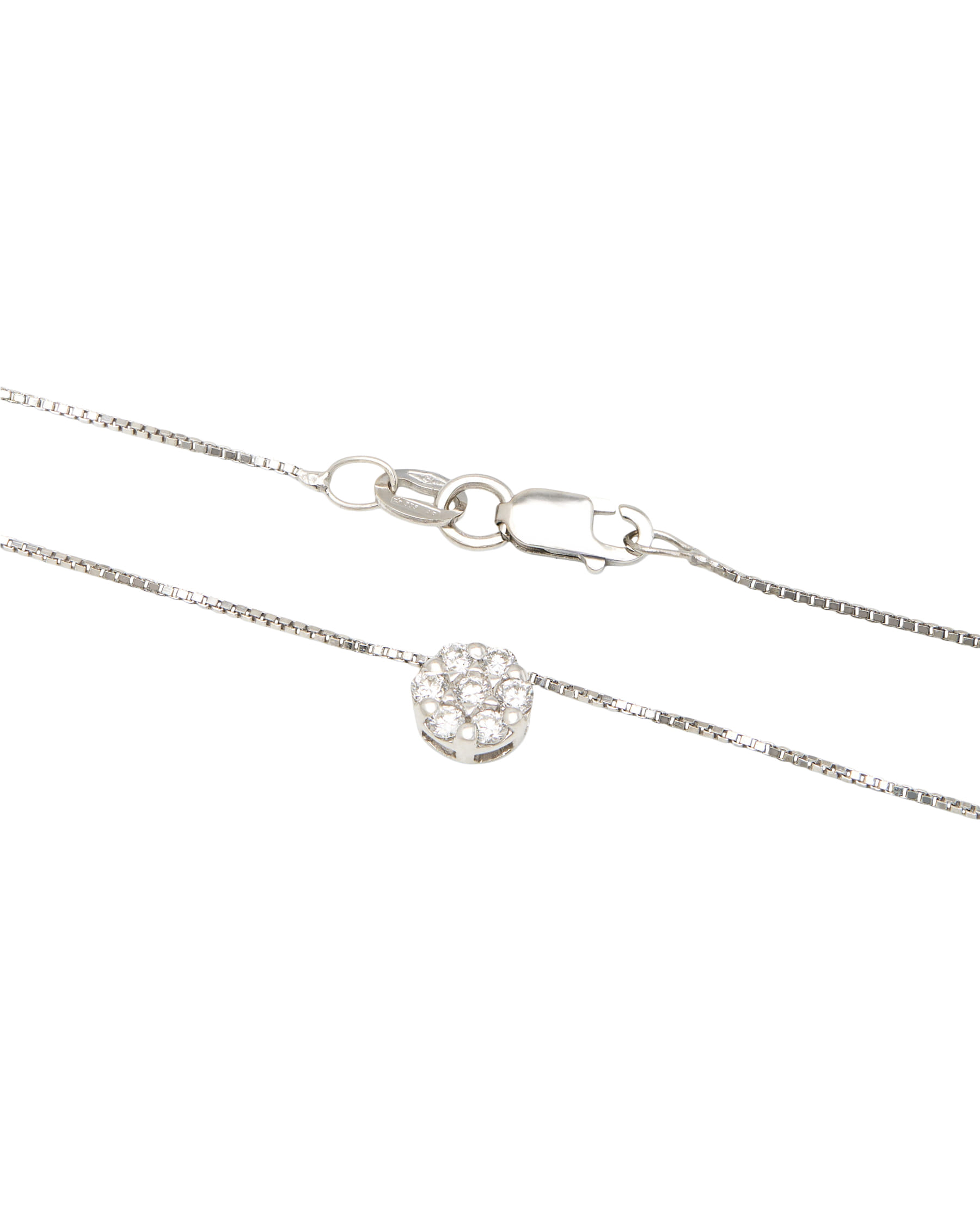 Catenina punto luce magic fiore in oro bianco e diamanti-2