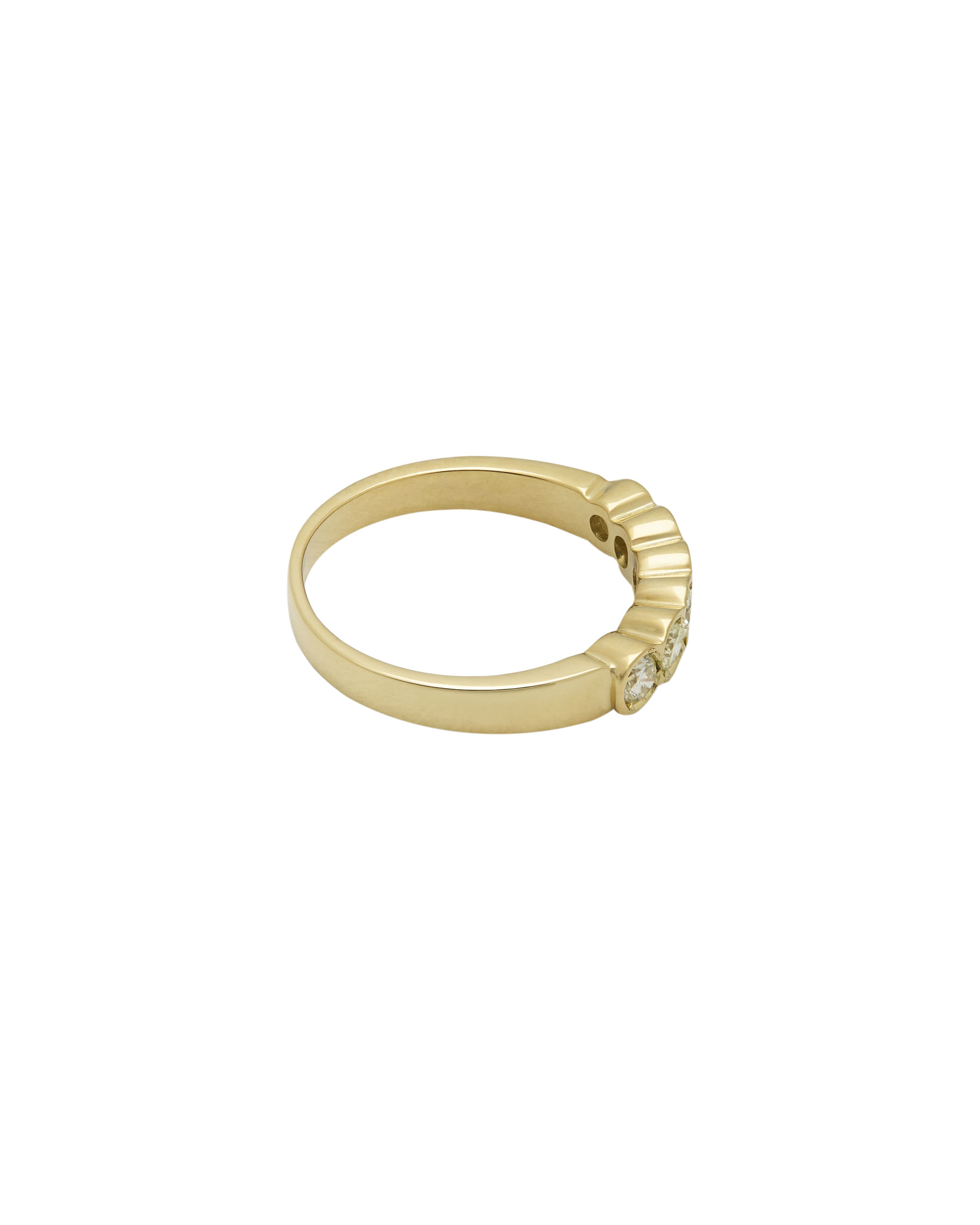 Anello veretta in oro giallo con 6 diamanti 0,50 ct-2