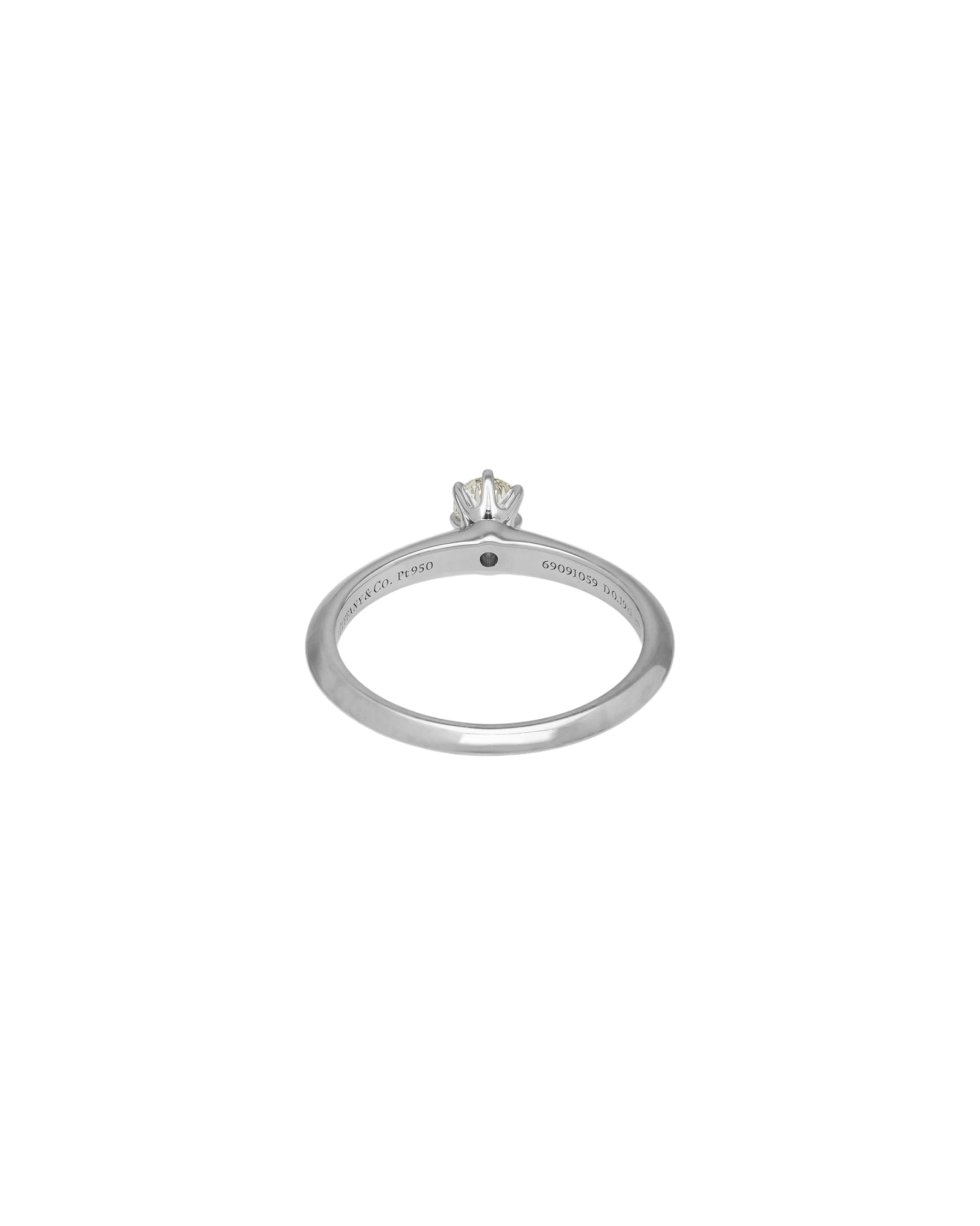 Anello solitario tiffany setting in platino e diamante 0,19 ct-3