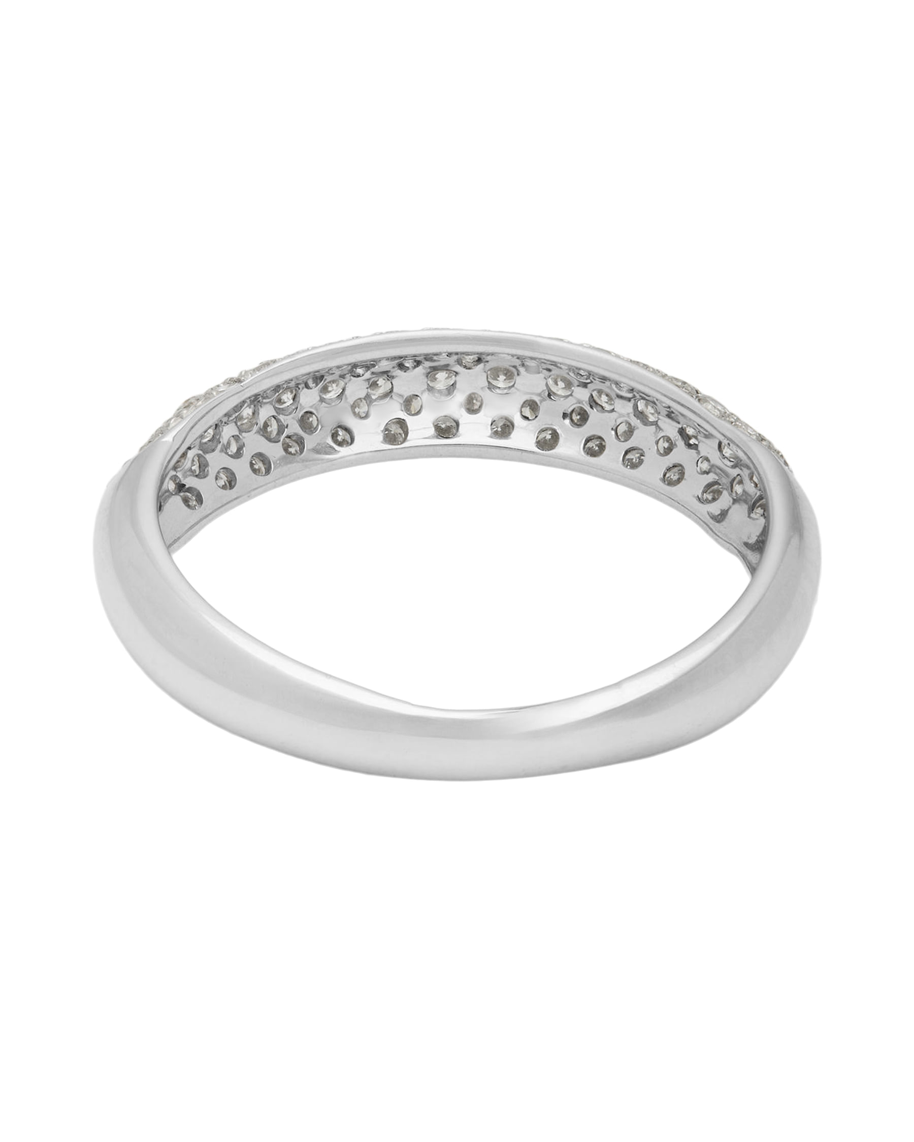Anello fascetta in oro bianco con diamanti-3