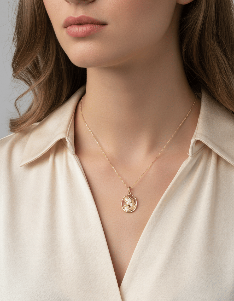 Ciondolo mamma figlio con diamantino in oro giallo-3