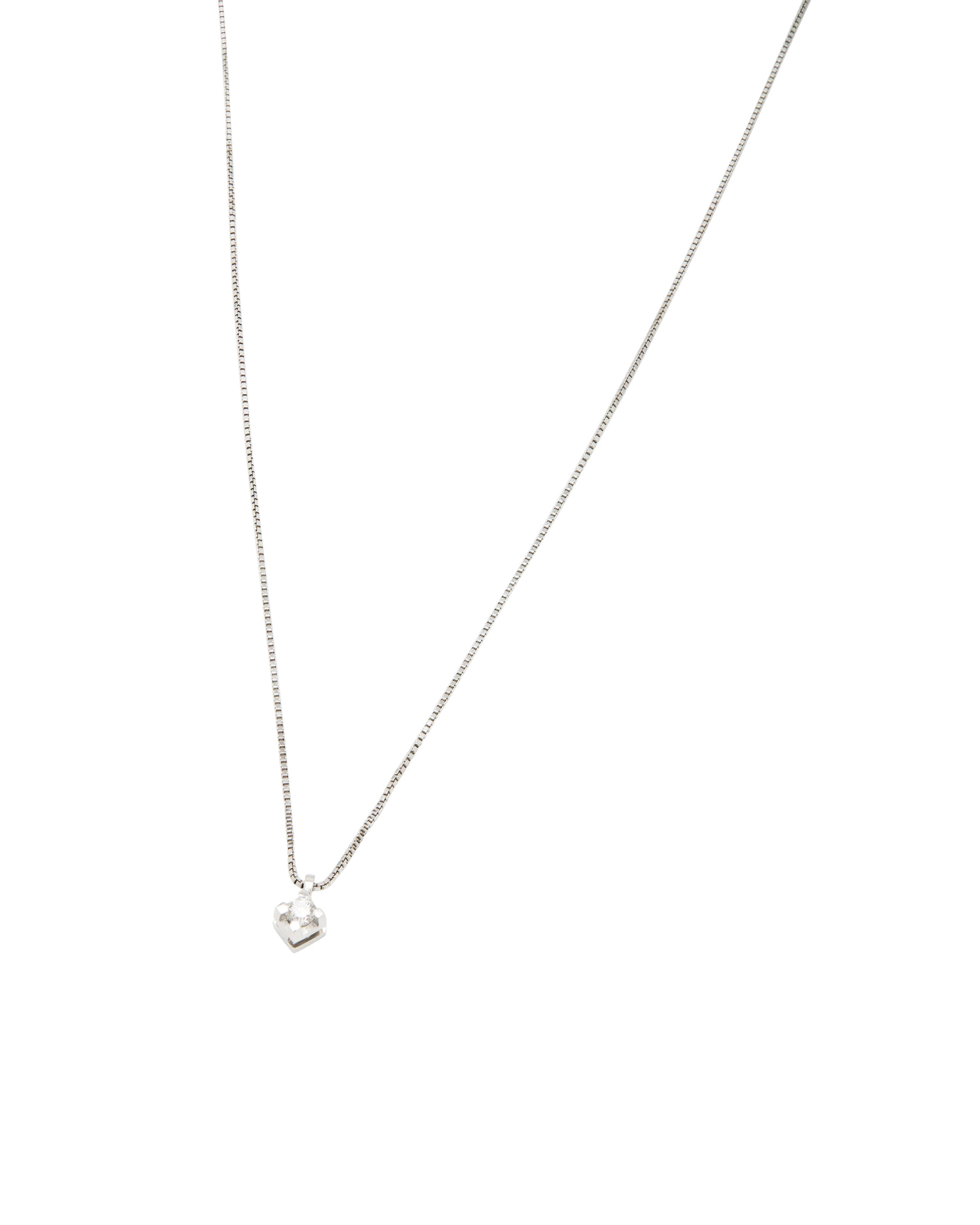 Catenina punto luce in oro bianco con diamante 0,05-1