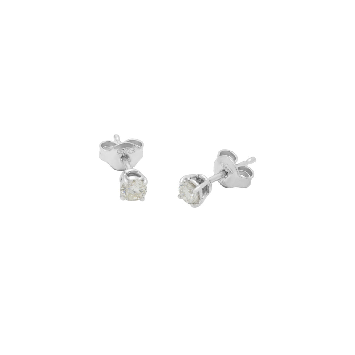 Orecchini punto luce a filo in oro bianco con diamanti 0,46 ct-1