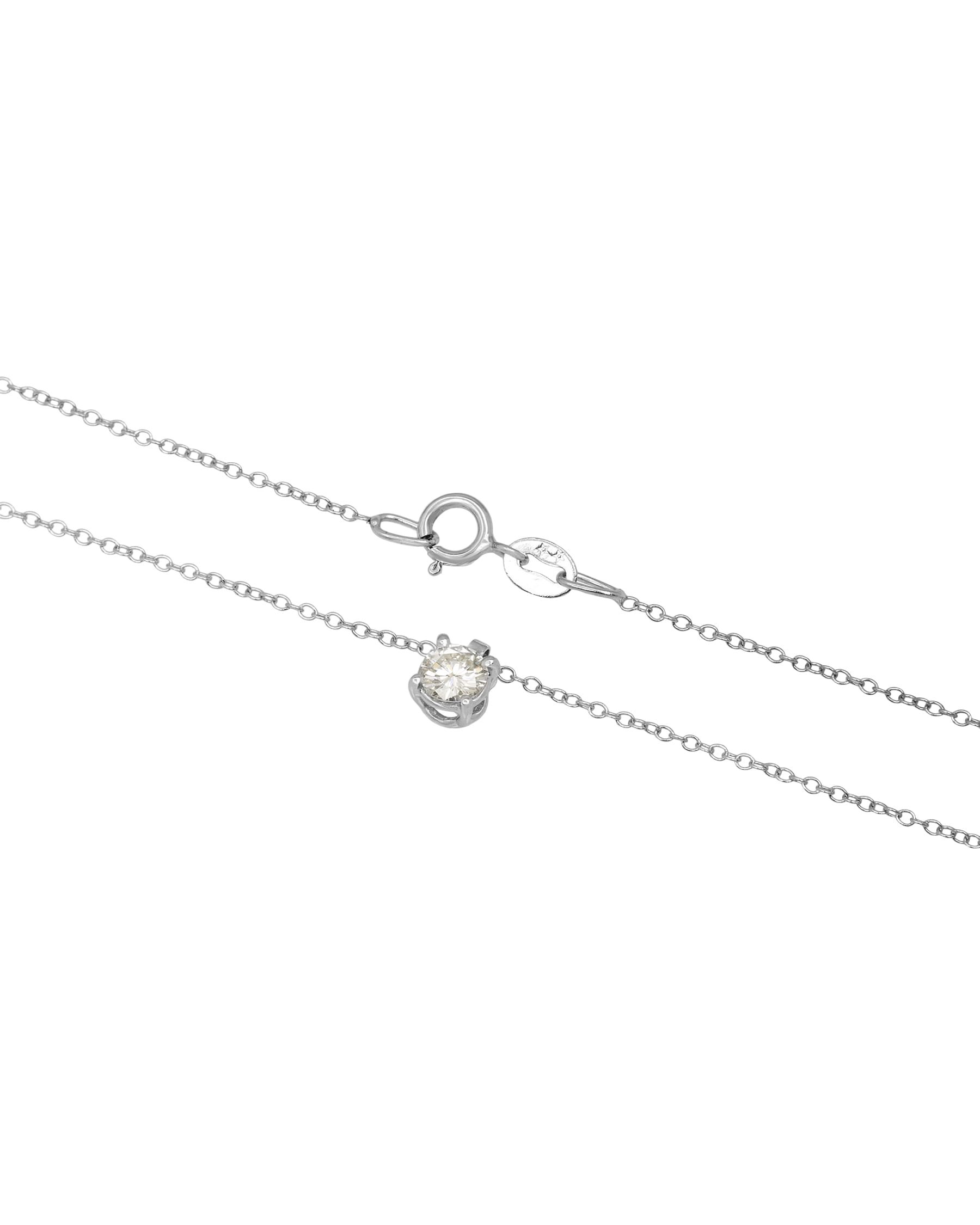 Catenina punto luce in oro bianco e diamante 0,20ct-2