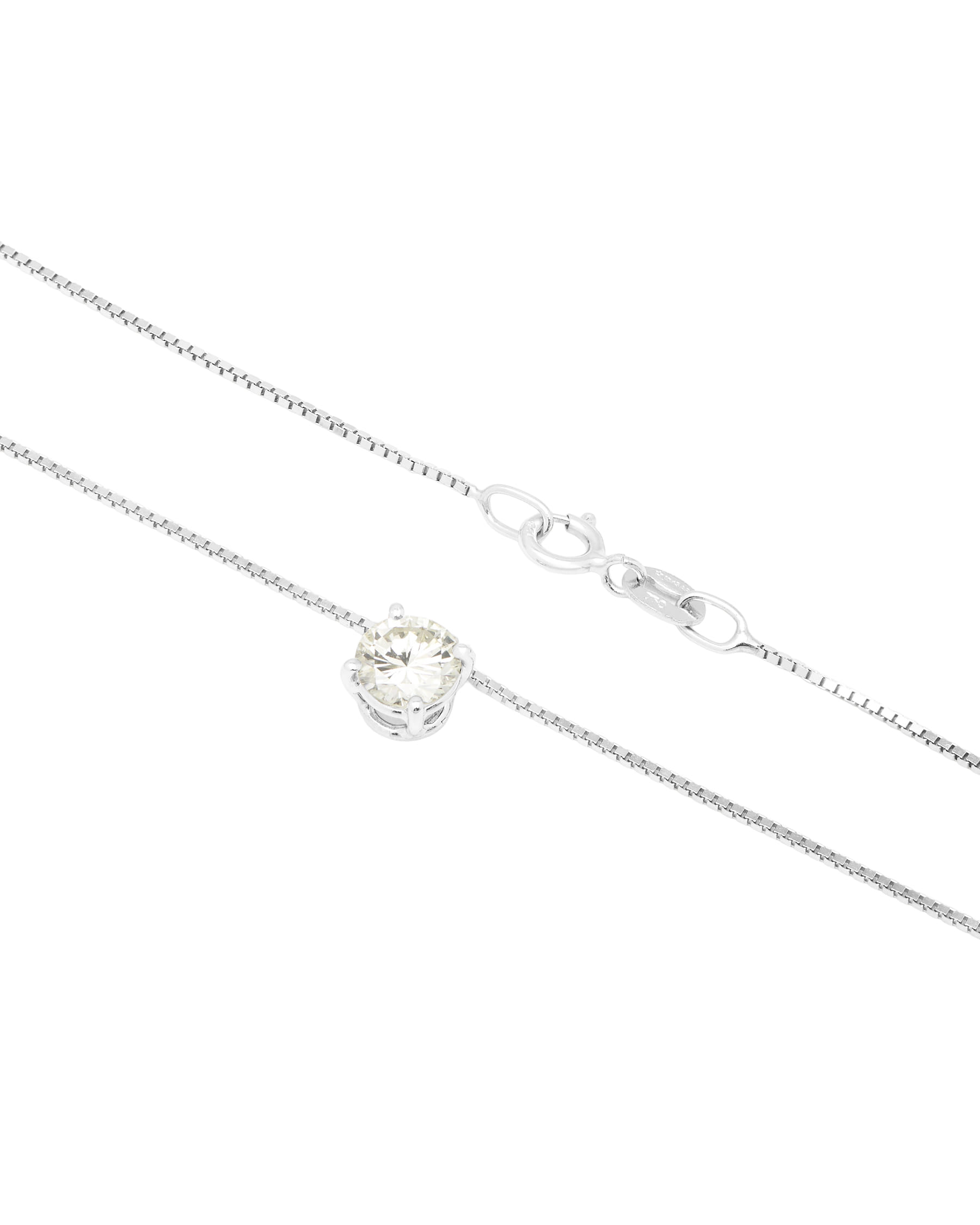 Catenina punto luce a filo in oro bianco con diamante 0,52 ct-2