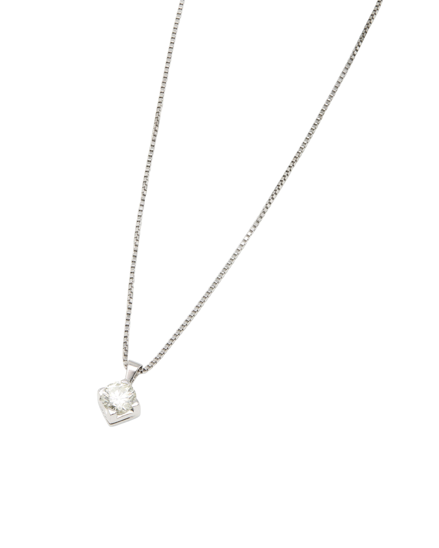 Catenina punto luce tornito a rombo con diamante 0,56 ct-1