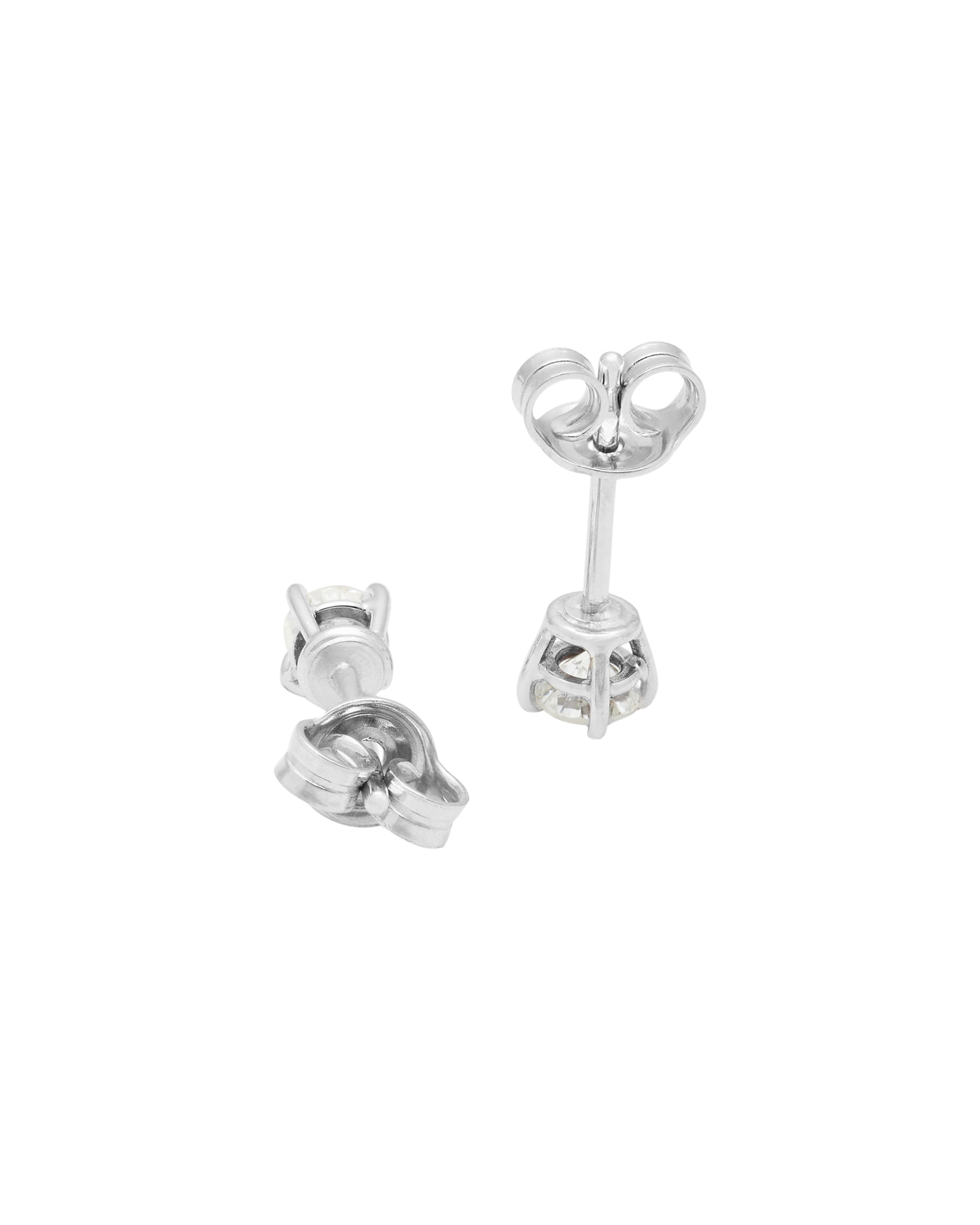 Orecchini punto luce a filo in oro bianco con diamanti 0,46 ct-2