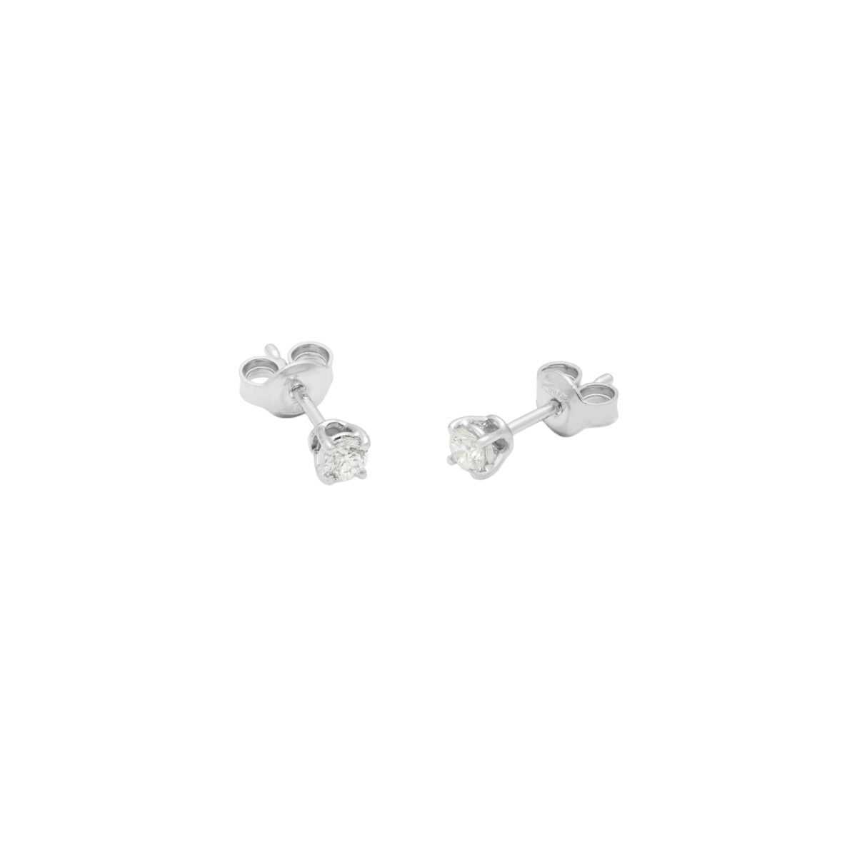 Orecchini punto luce a filo in oro bianco con diamanti 0,30 ct-1