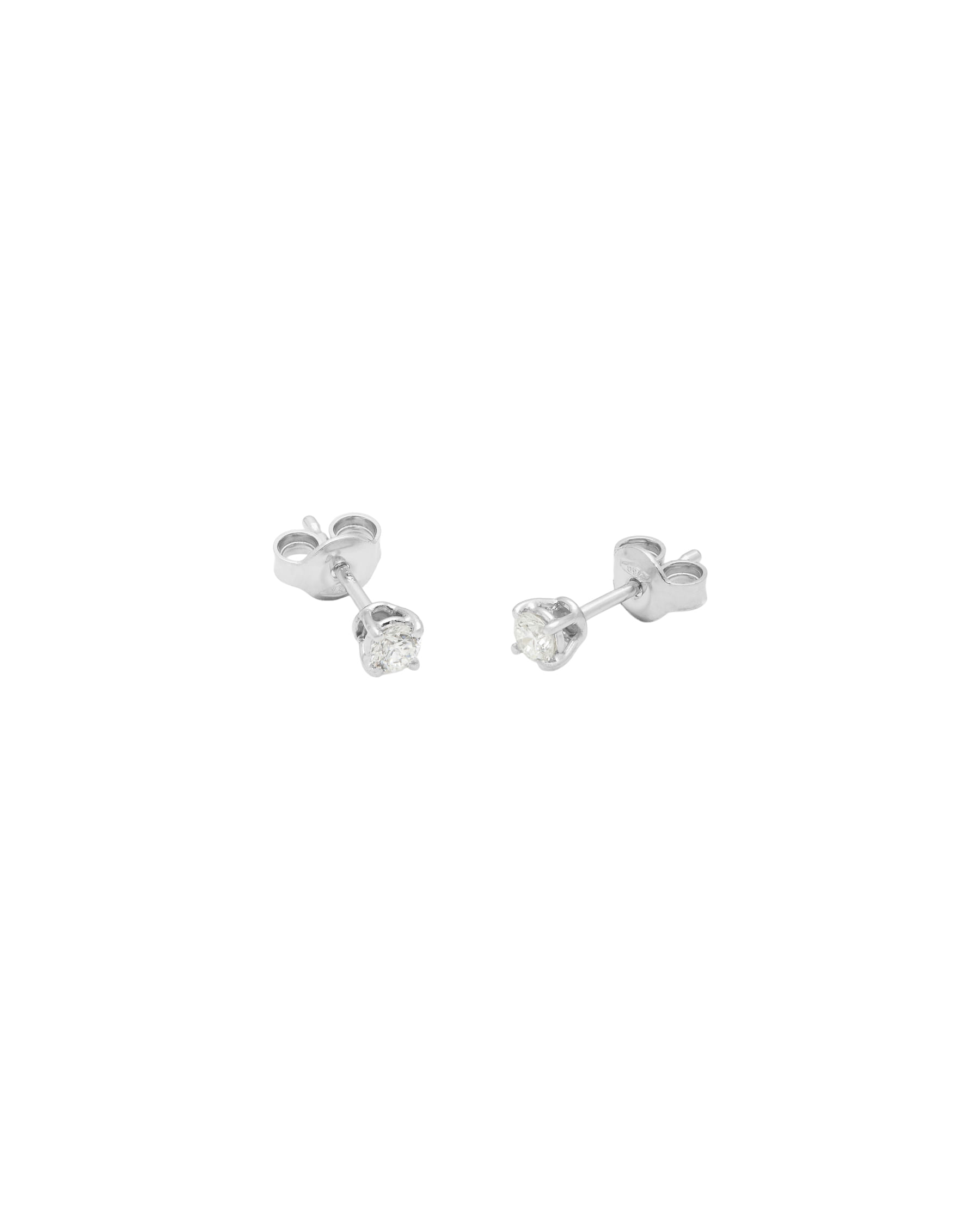Orecchini punto luce a filo in oro bianco con diamanti 0,30 ct-1