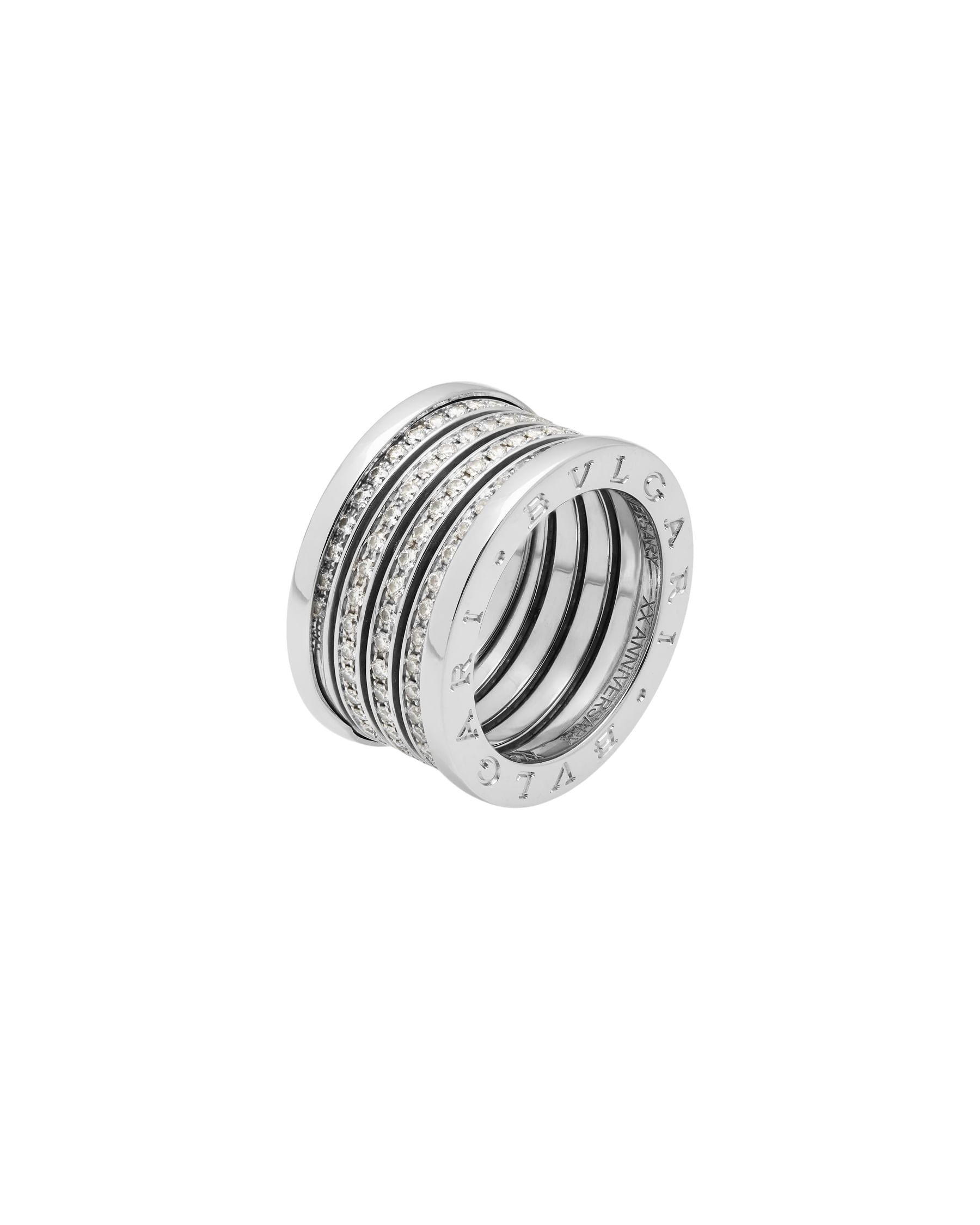 Anello bulgari bzero1 xx anniversary 5 fasce oro bianco e diamanti-1