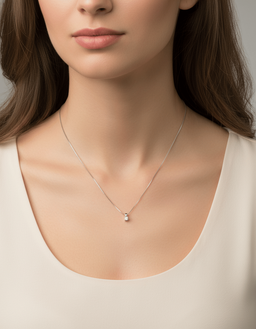 Collana punto luce 0,04 ct-3