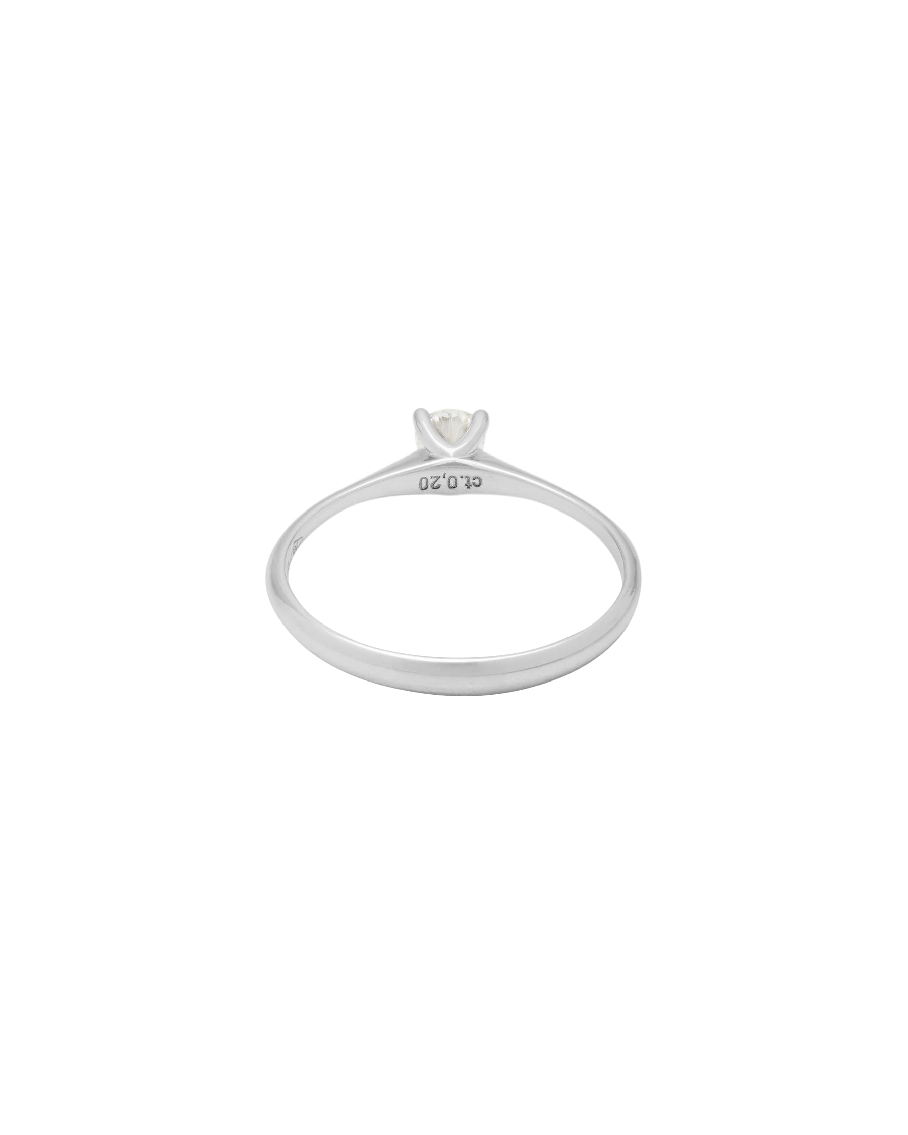 Anello solitario oro bianco con diamante 0,18 ct-3