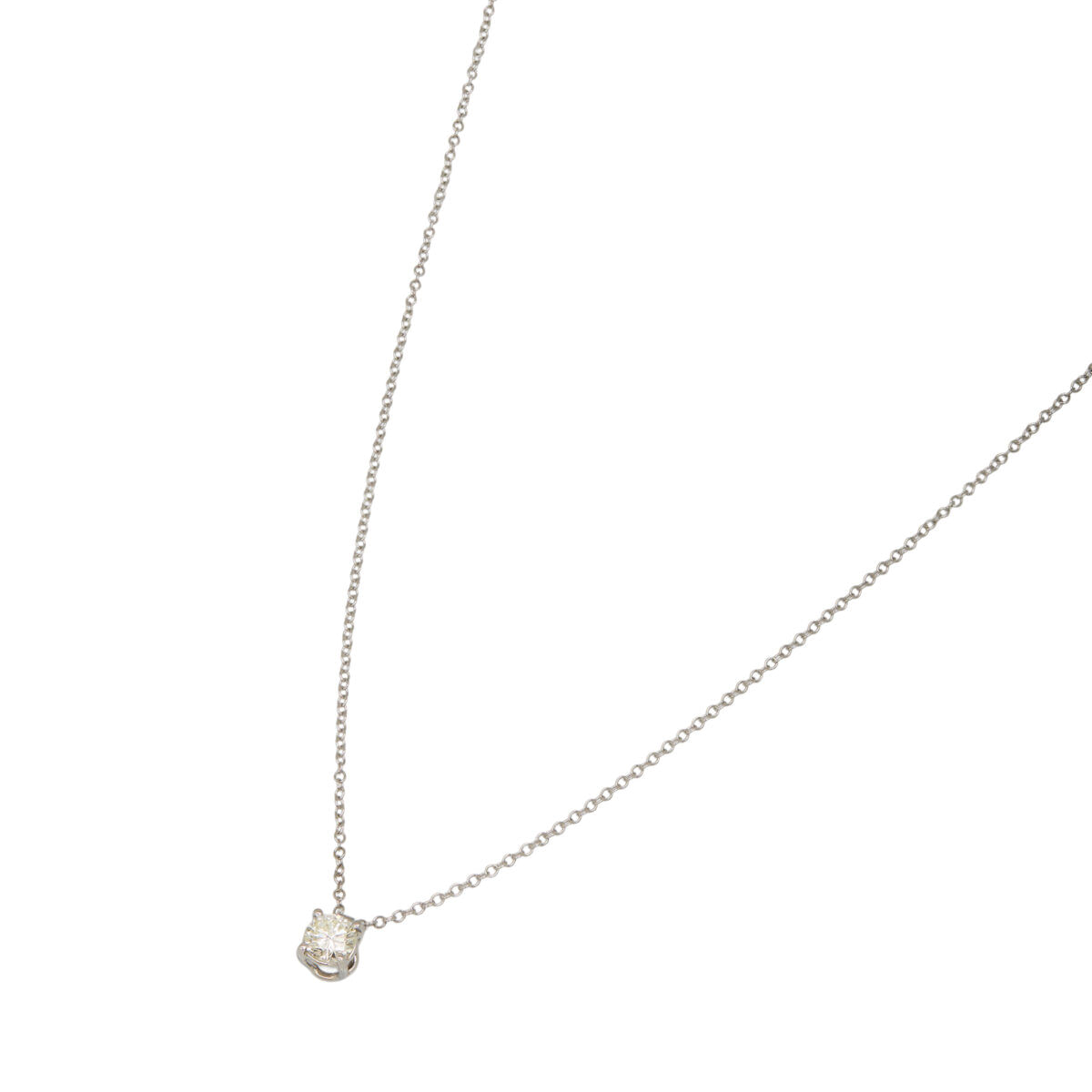 Catenina punto luce a filo in oro bianco con diamante 0,23 ct-1