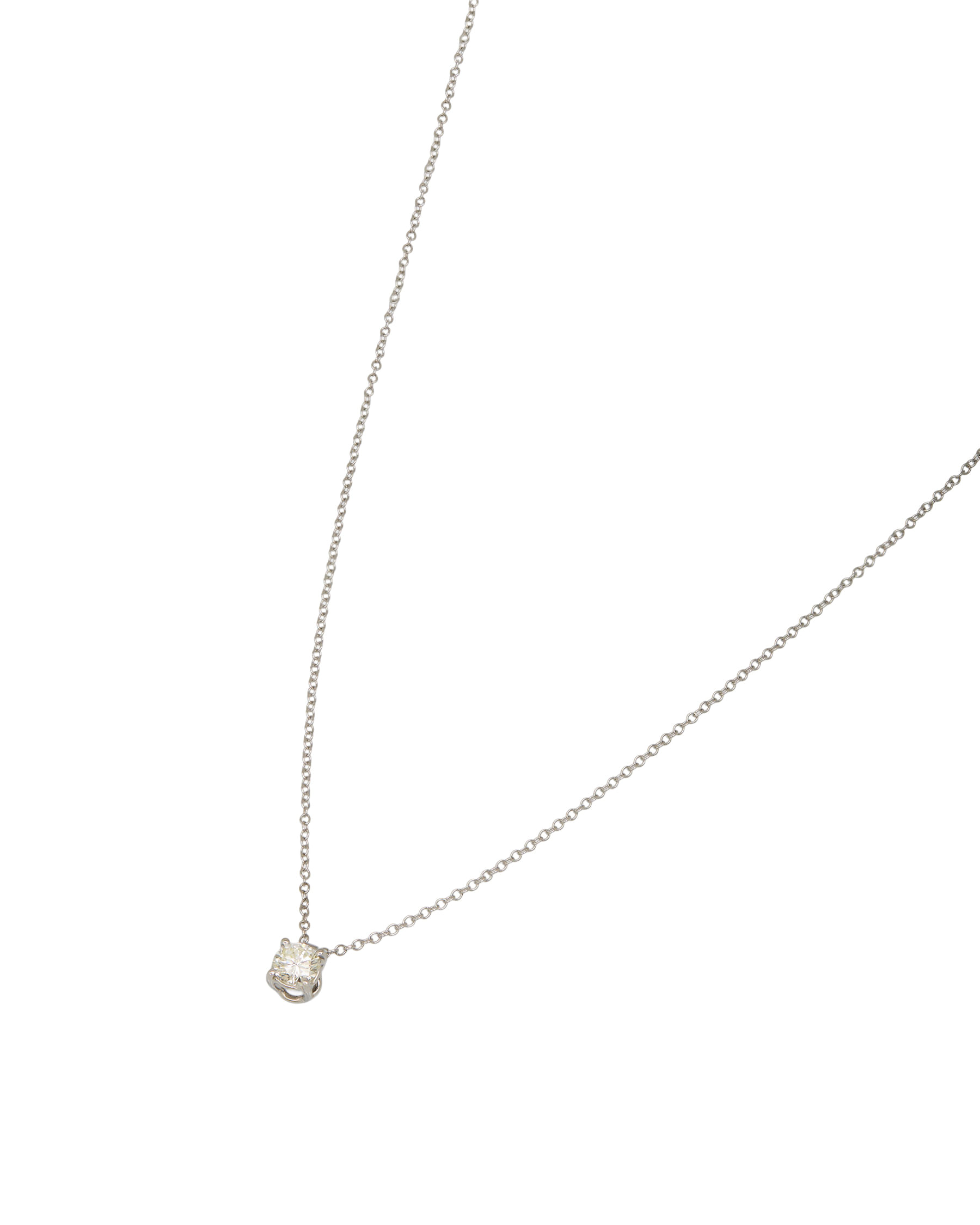 Catenina punto luce a filo in oro bianco con diamante 0,23 ct-1