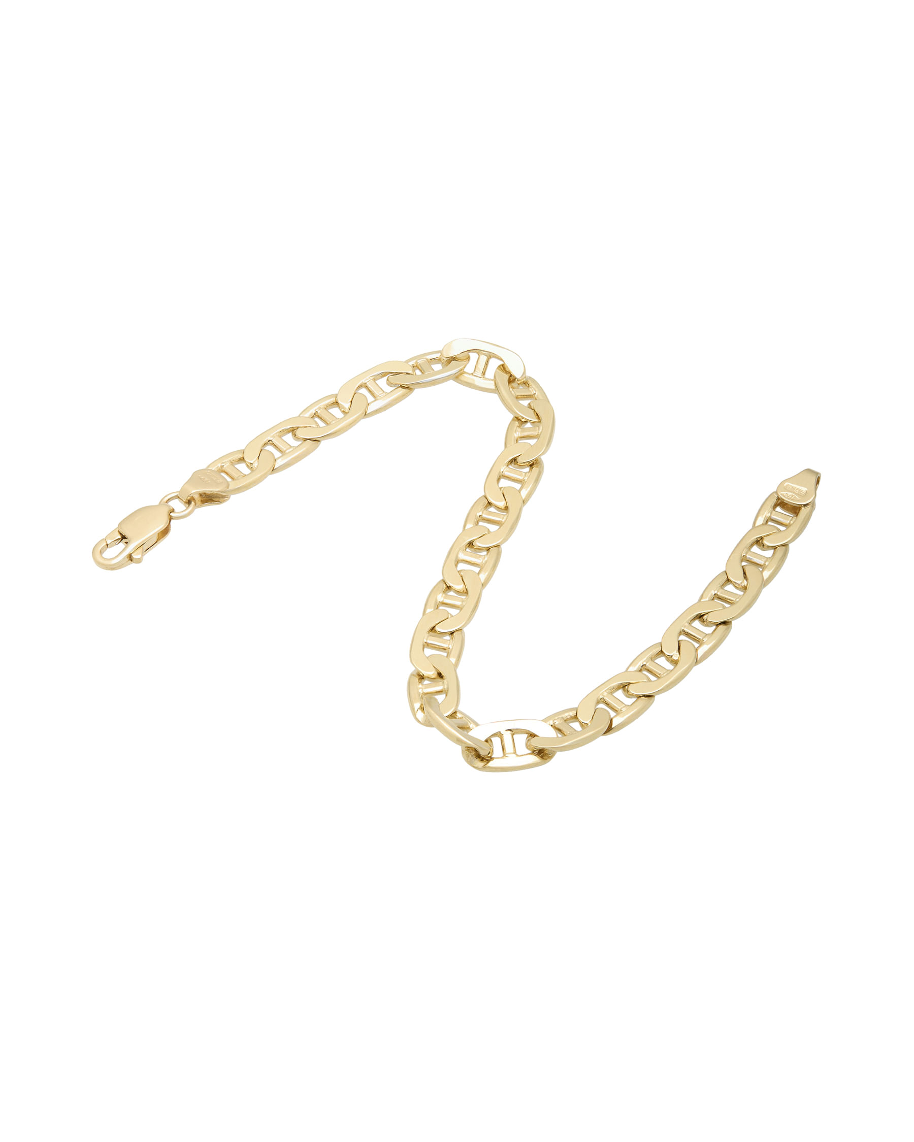 Bracciale maglia marina piatta in oro giallo 18 kt-2