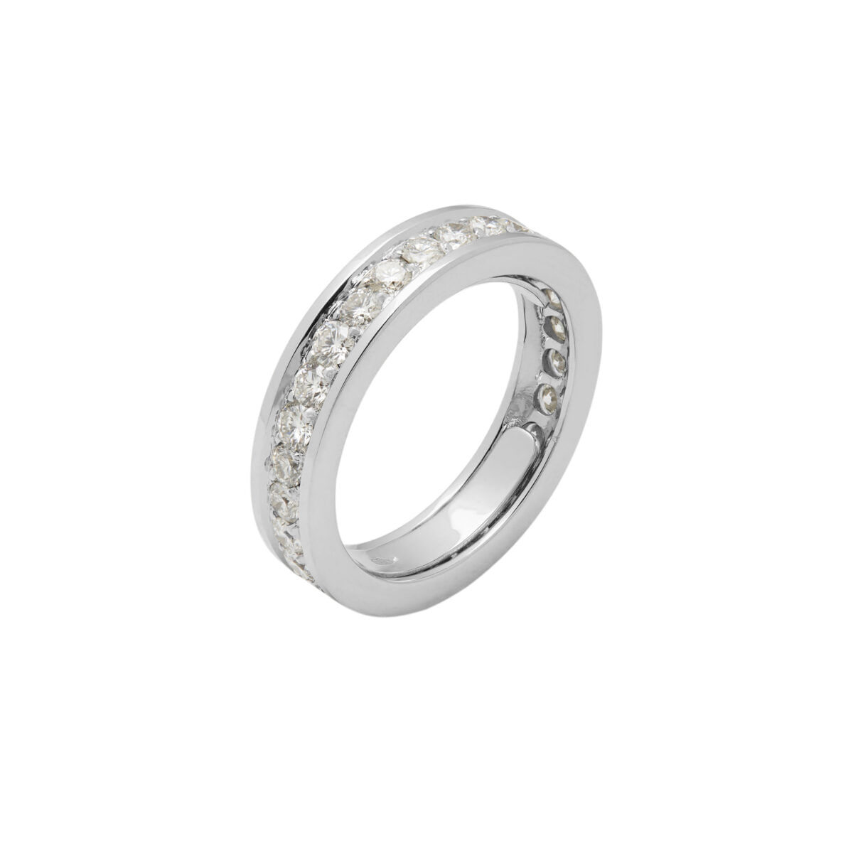 Anello fede eternity in oro bianco con diamanti 1,12 ct-1
