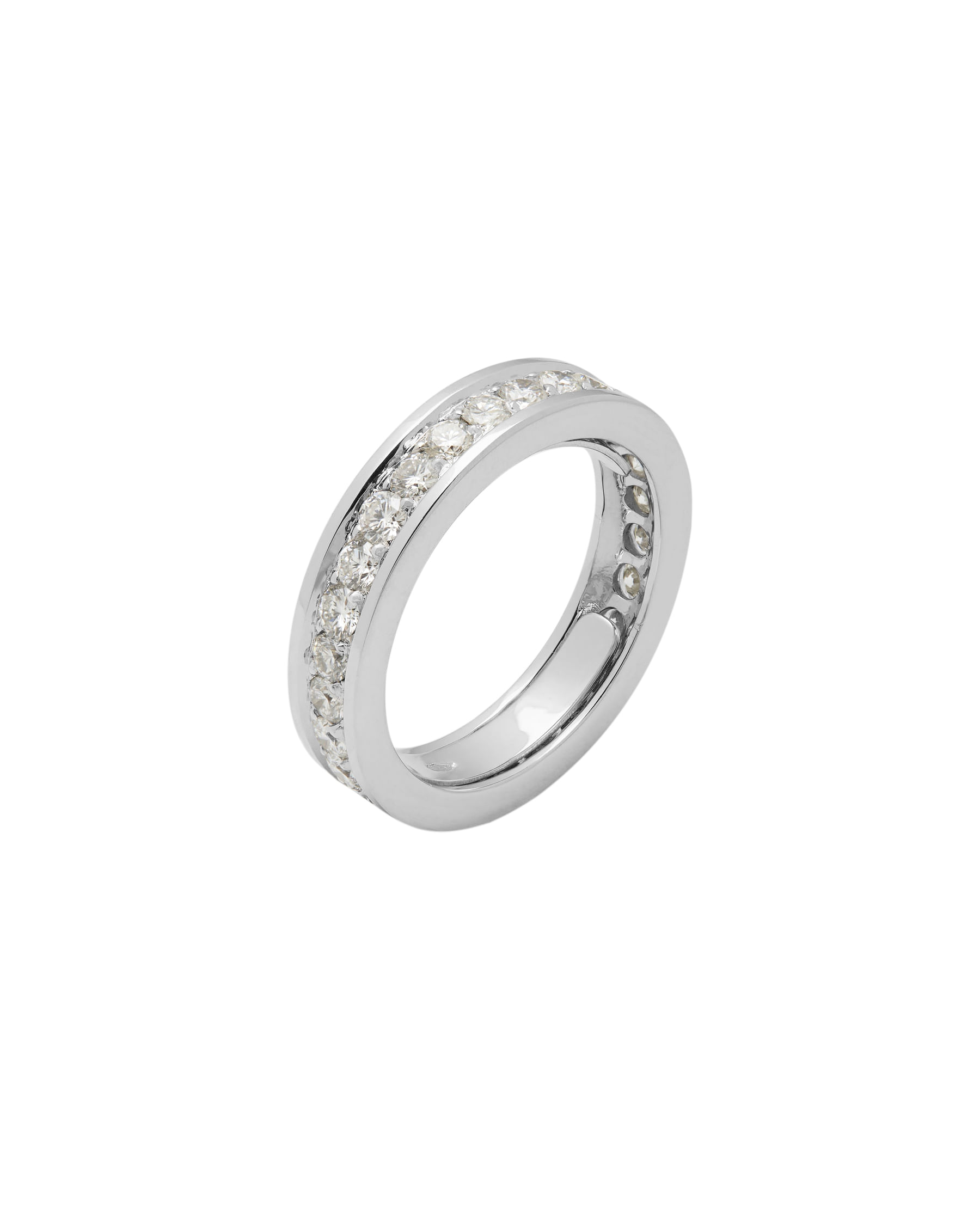 Anello fede eternity in oro bianco con diamanti 1,12 ct-1