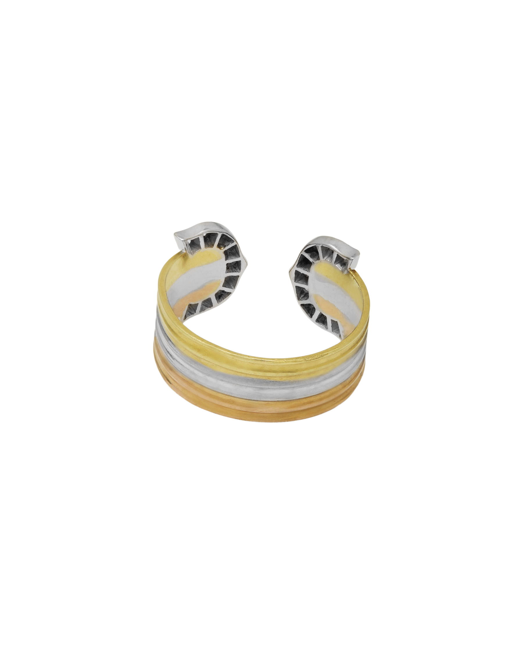 Anello fascia doppia c 3 ori con diamanti-3