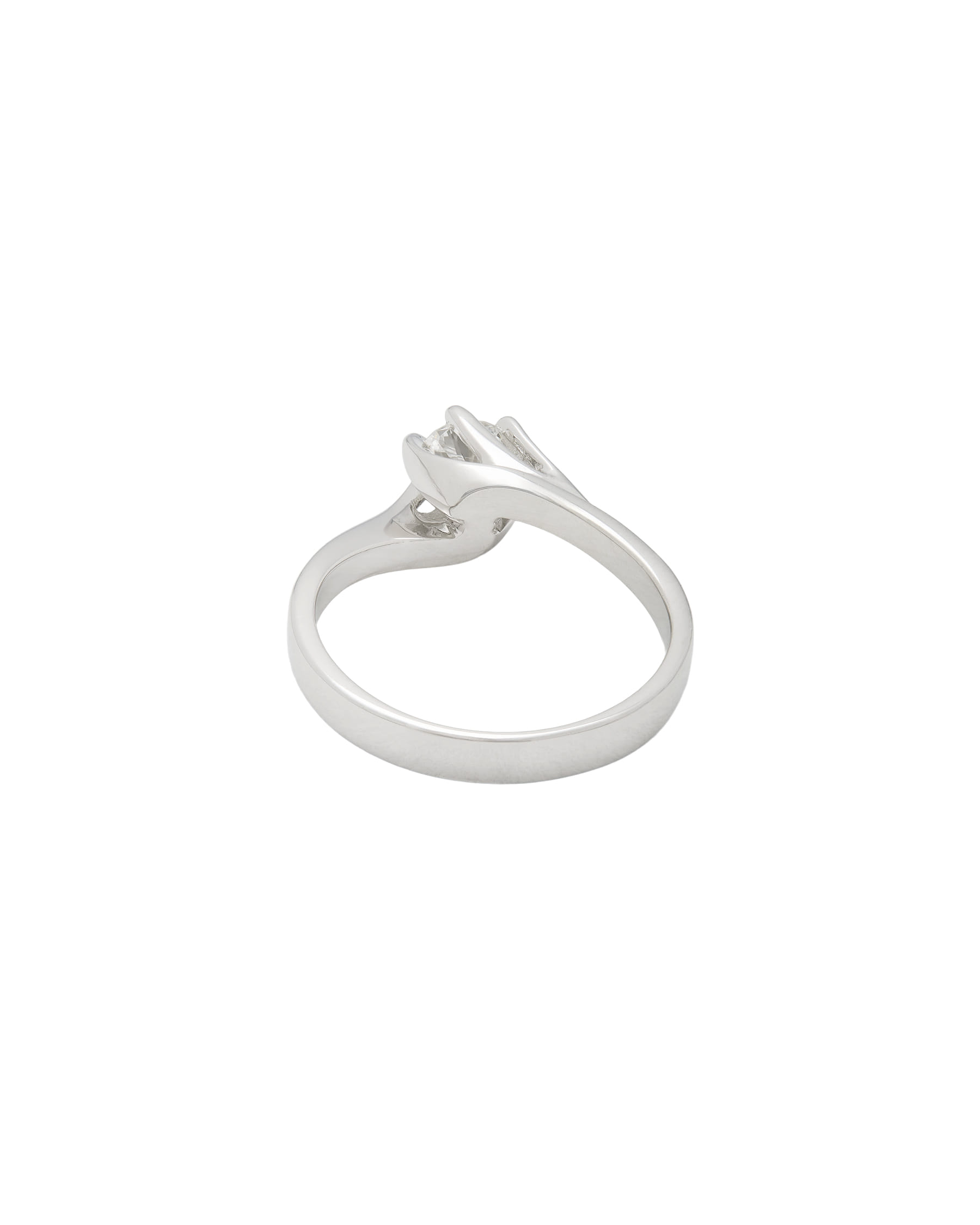 Anello solitario valentino a 6 punte in oro bianco e diamante 0,40ct-3