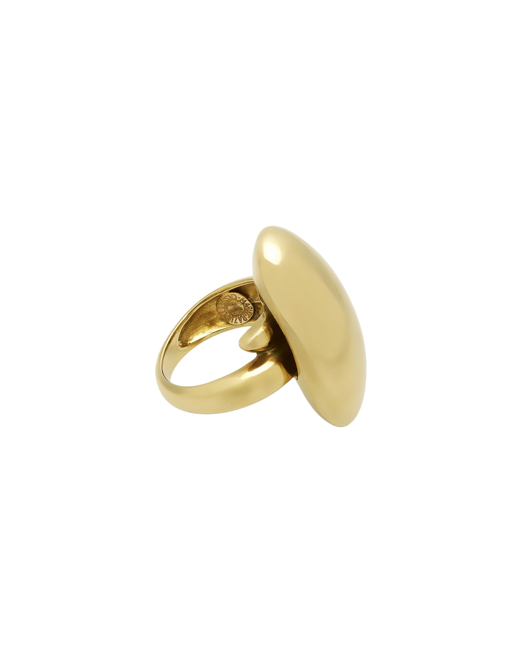 Anello mariagrazia cassetti in oro giallo con elemento ovale centrale-2