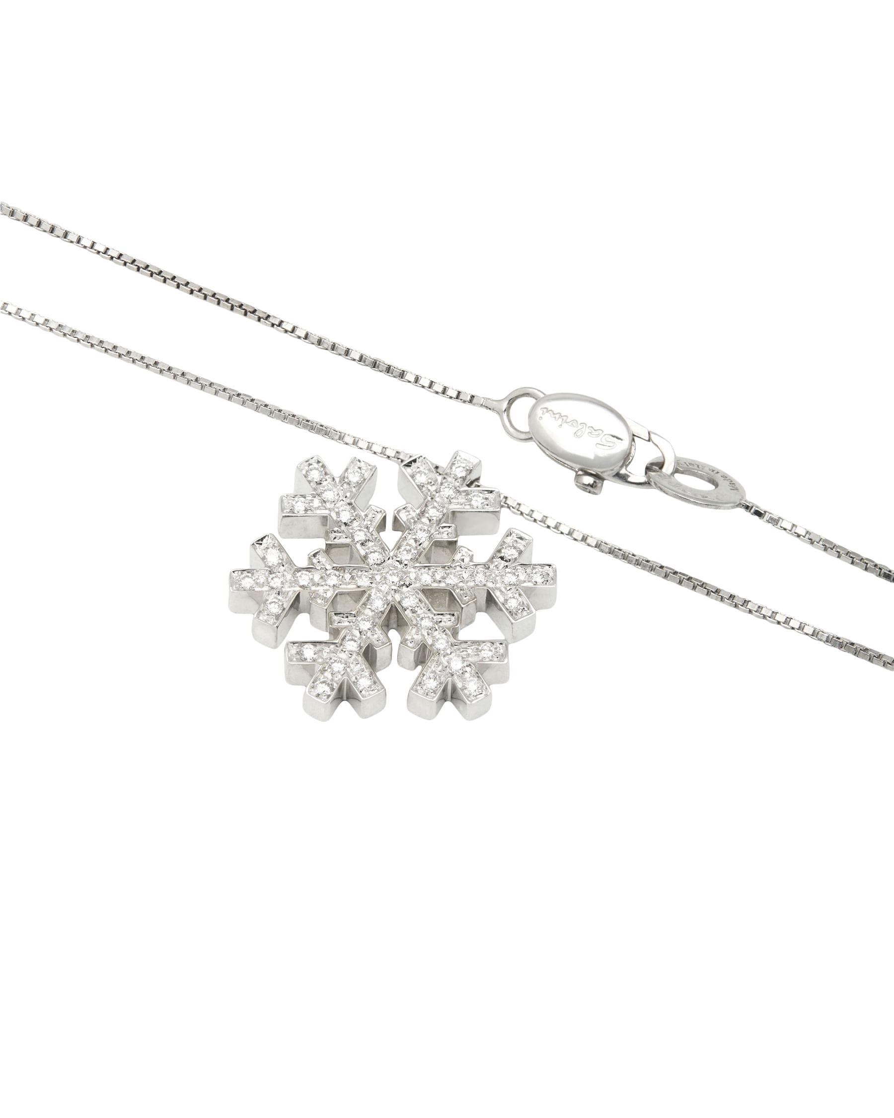 Collana salvini fiocco di neve in oro bianco e diamanti-2
