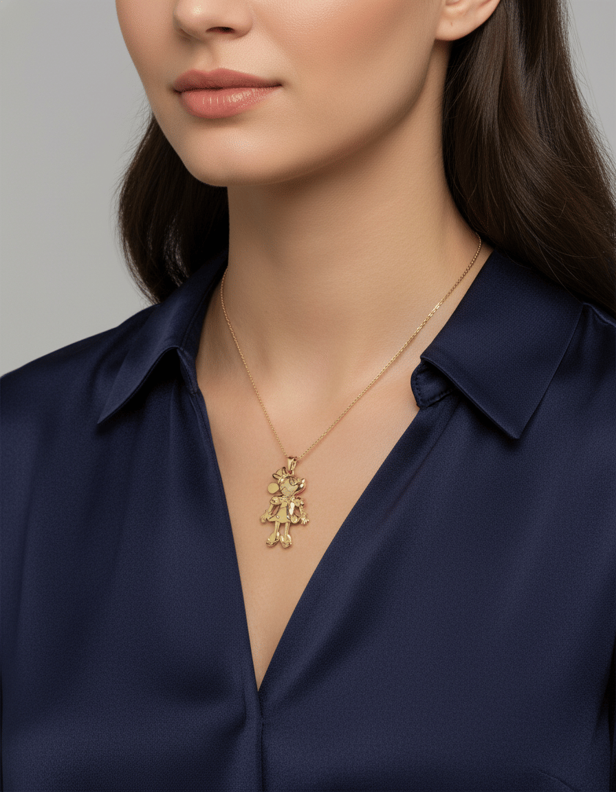 Ciondolo minnie original disney in oro giallo-3