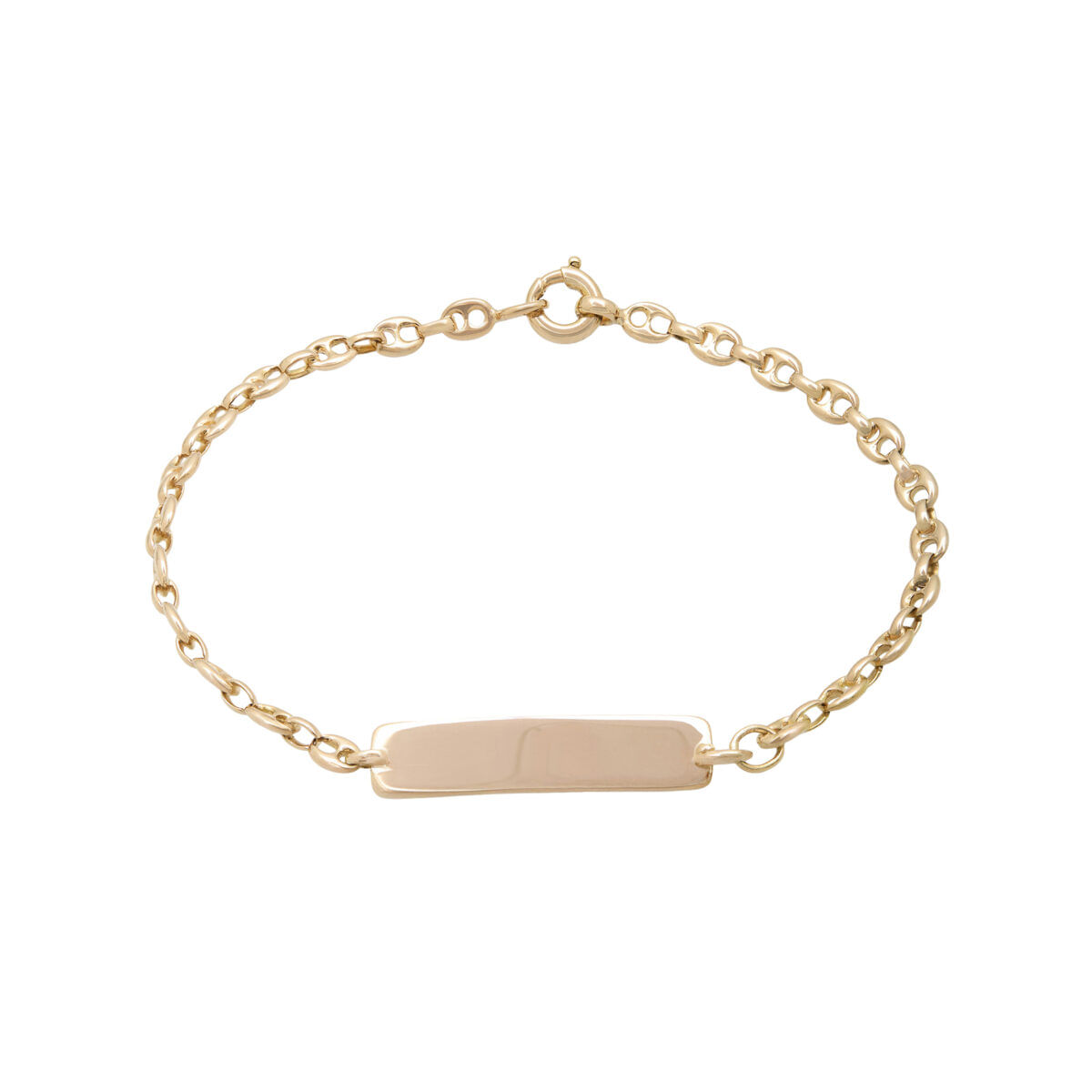 Bracciale con targhetta maglia marinara in oro rosa-1