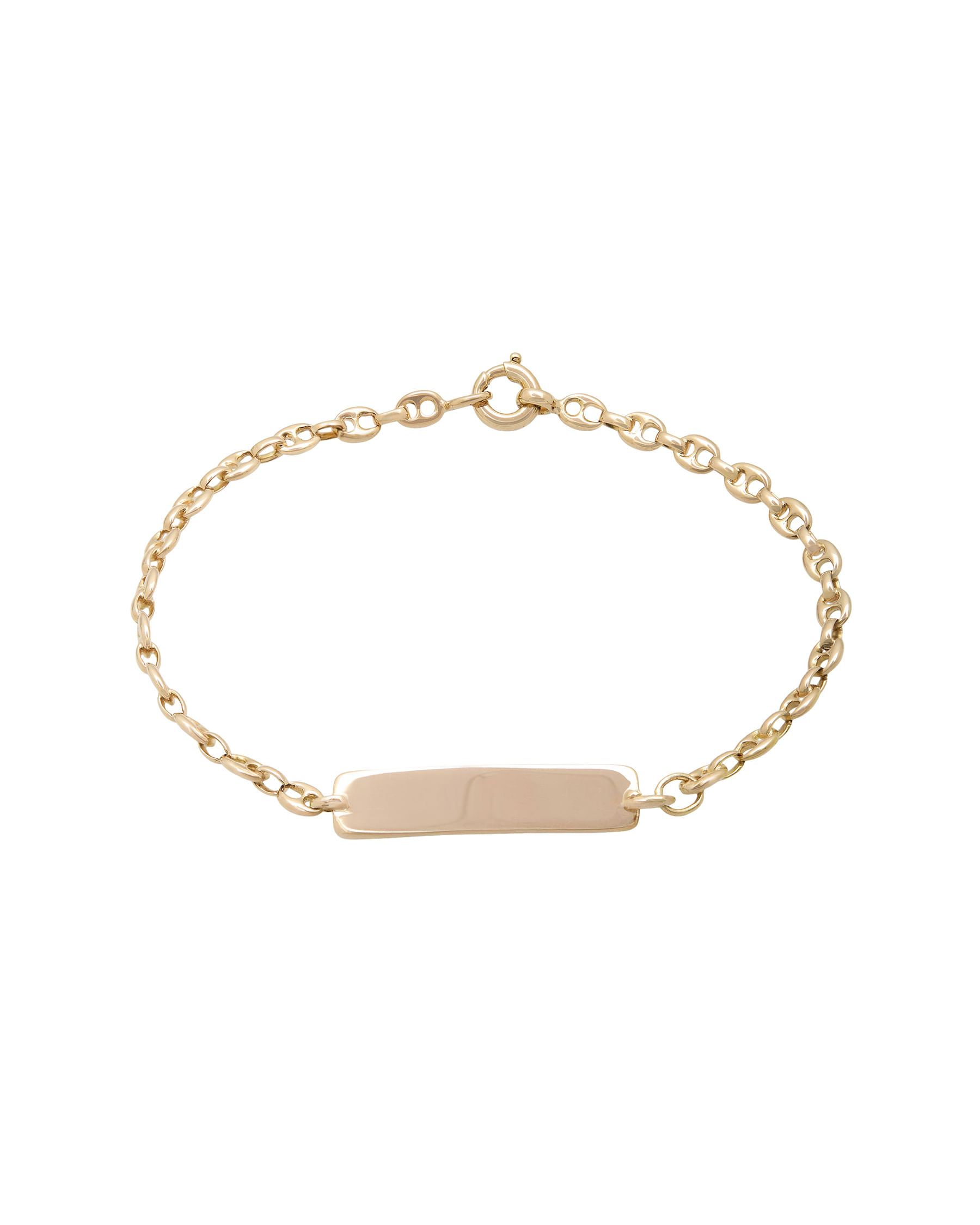 Bracciale con targhetta maglia marinara in oro rosa-1