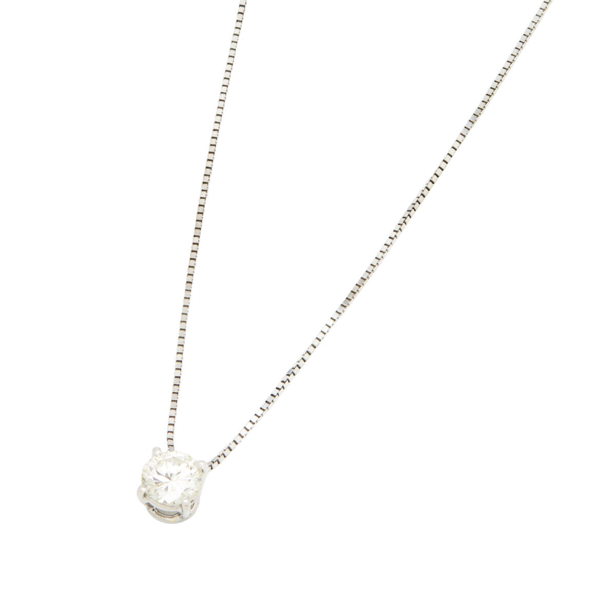 Catenina punto luce a filo in oro bianco con diamante 0,52 ct-1