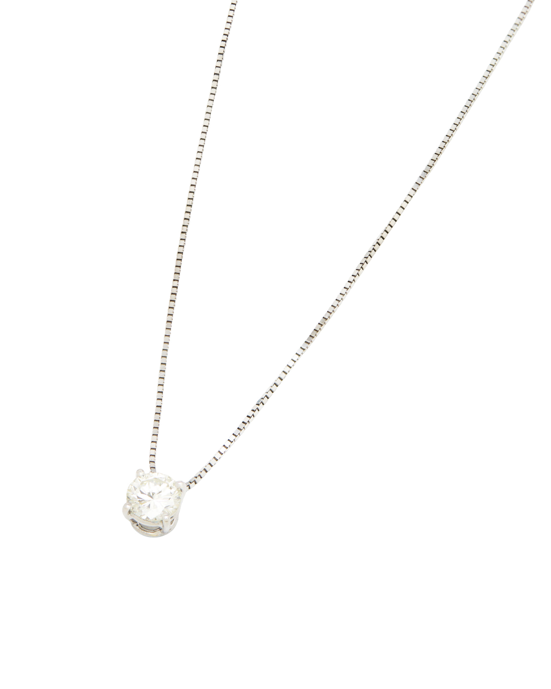 Catenina punto luce a filo in oro bianco con diamante 0,52 ct-1