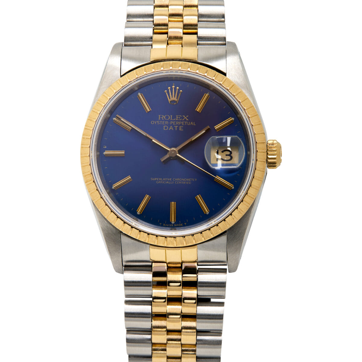 Rolex oyster perpetual date automatic steel gold 34mm ref 15223-1