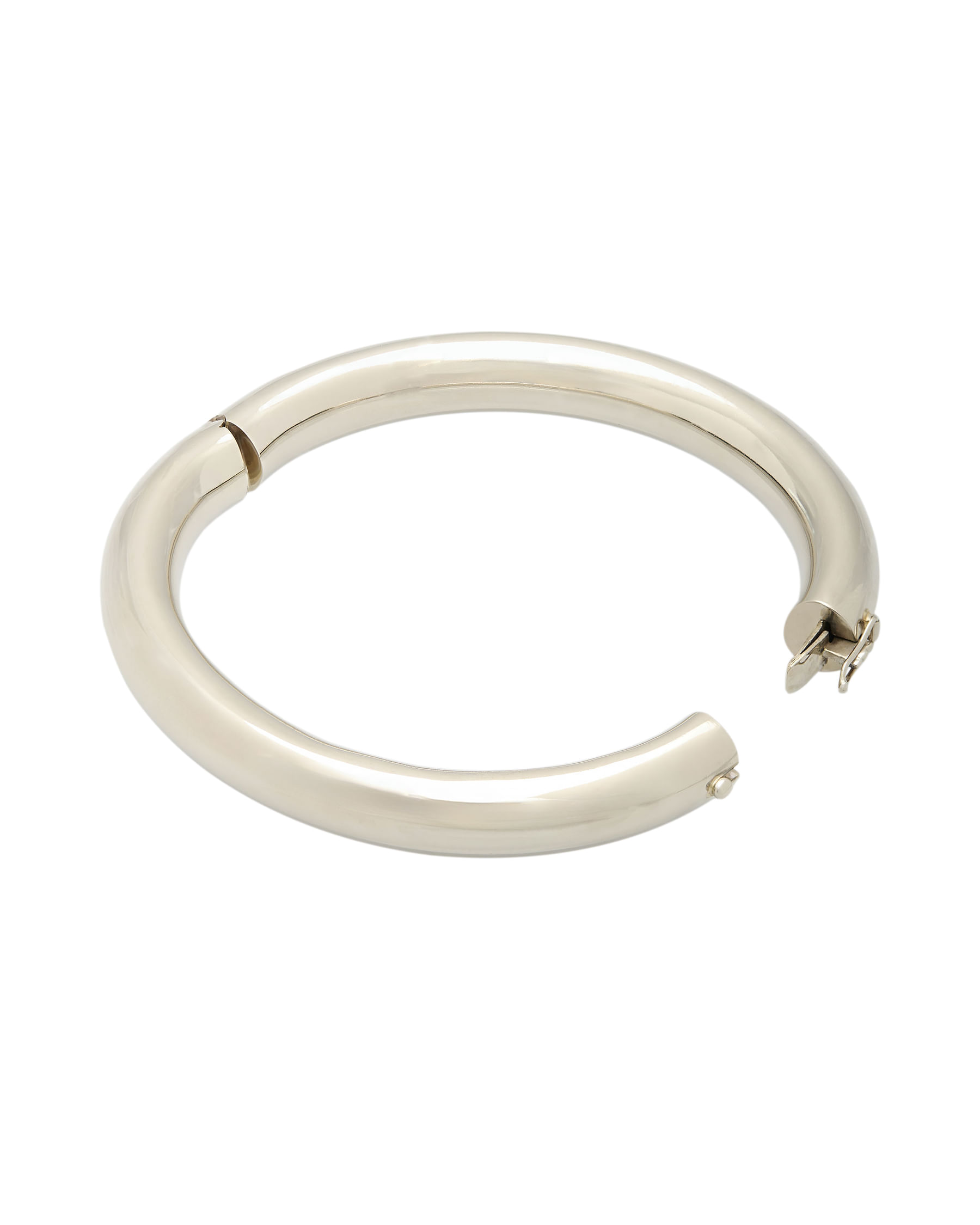 Bracciale rigido tubolare in oro bianco-2