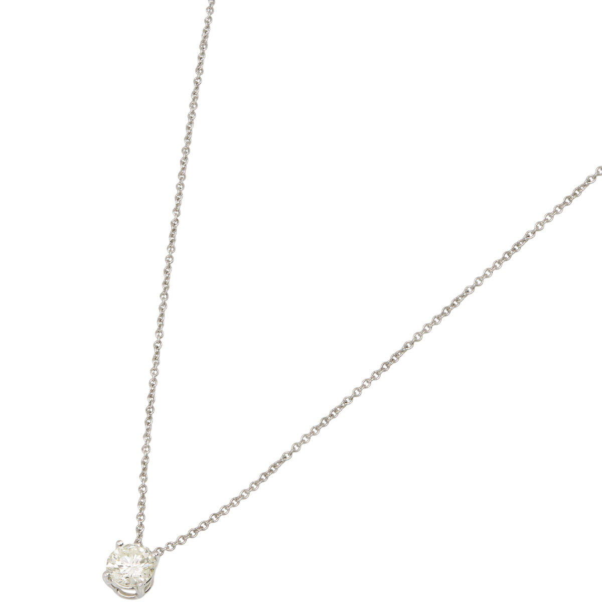 Catenina punto luce a filo in oro bianco con diamante 0,53 ct-1