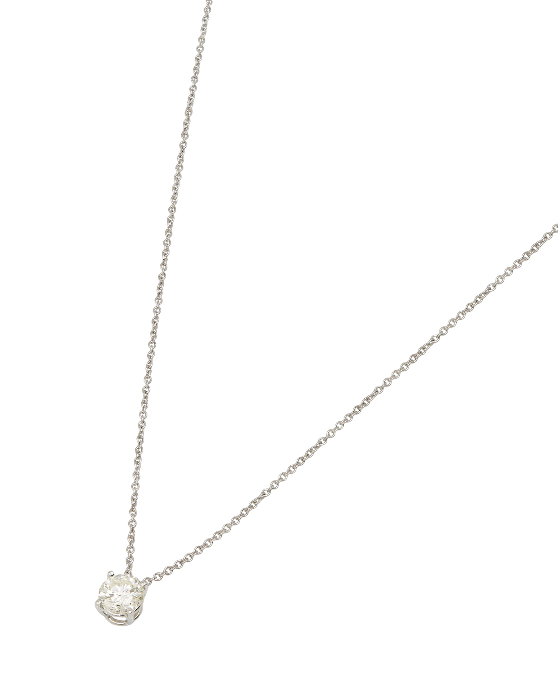 Catenina punto luce a filo in oro bianco con diamante 0,53 ct-1