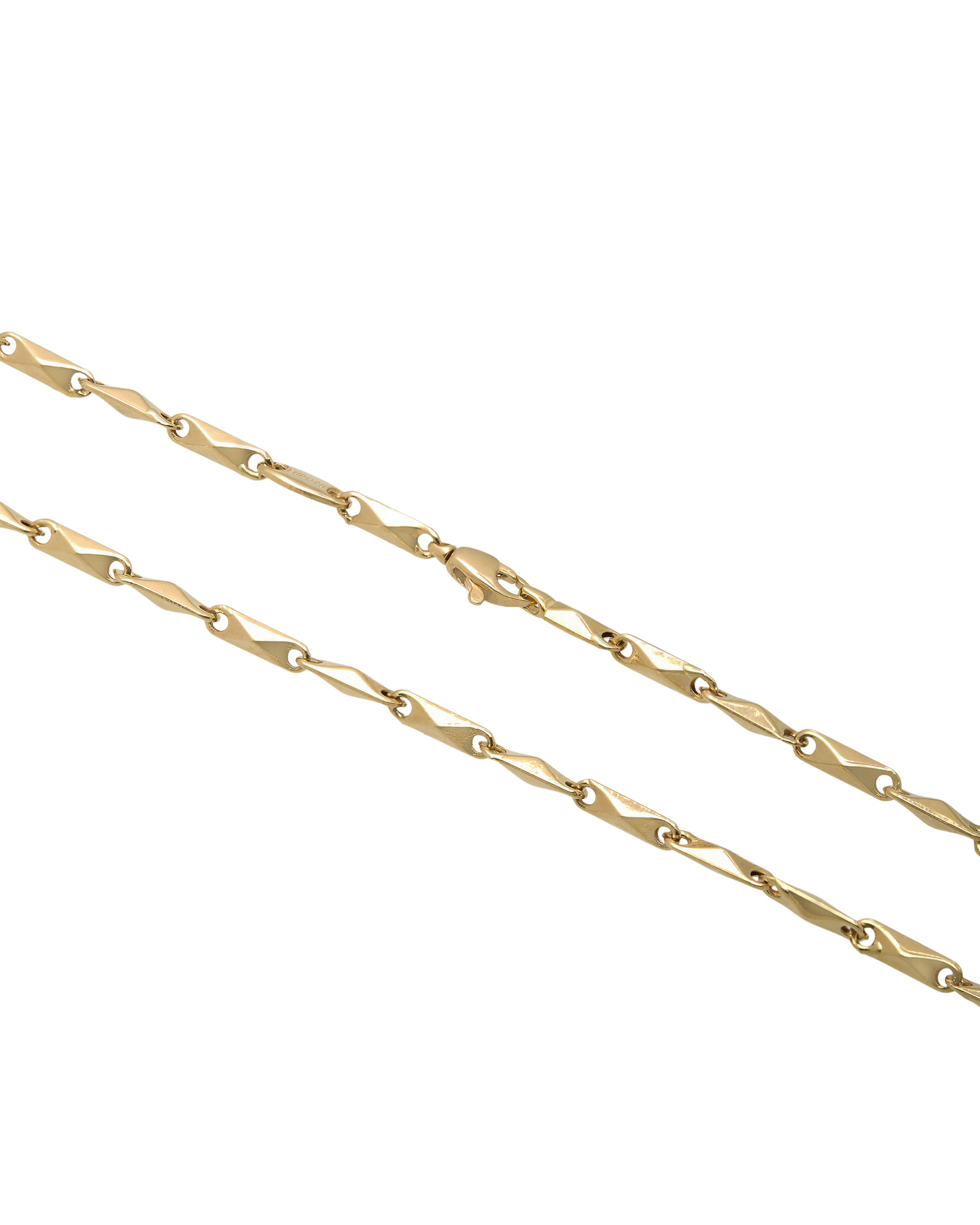 Collana chicchi di riso sfaccettata in oro giallo-2