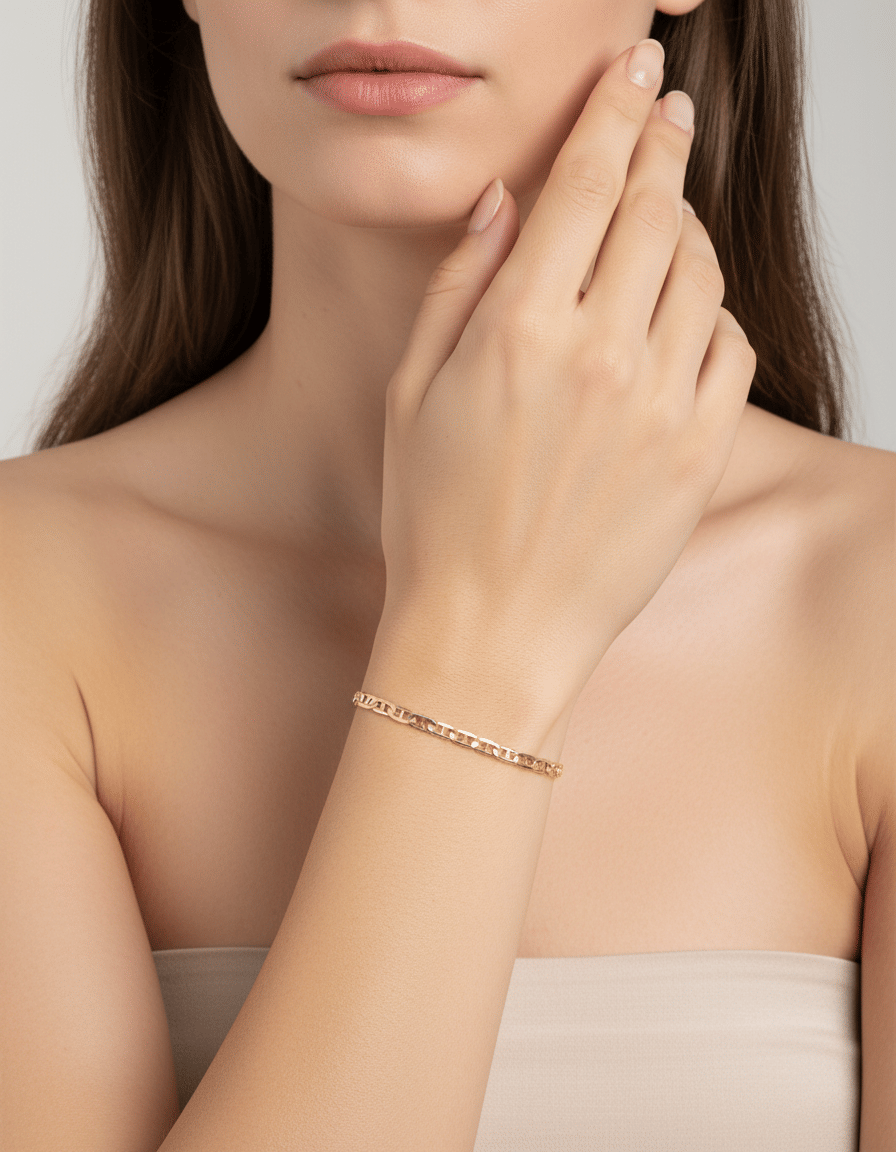 Bracciale oro giallo maglia marinara-3