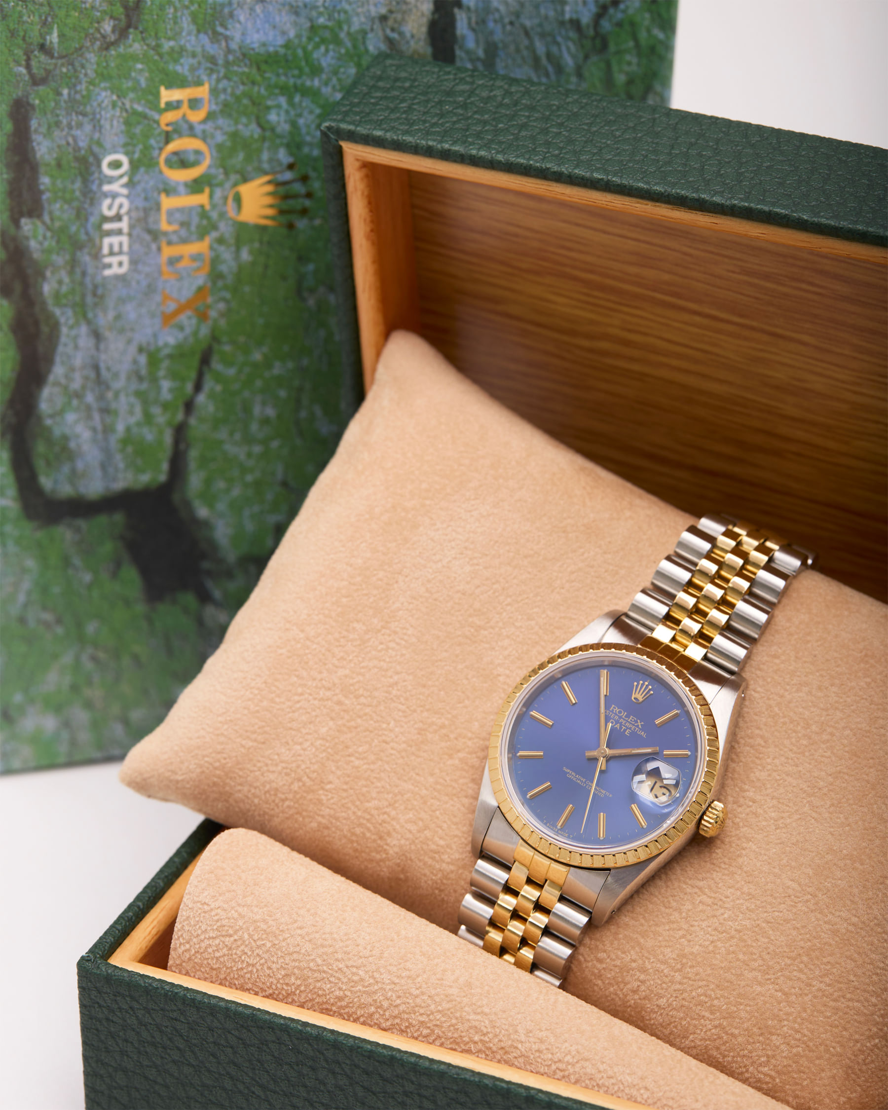 Rolex oyster perpetual date automatic steel gold 34mm ref 15223-8